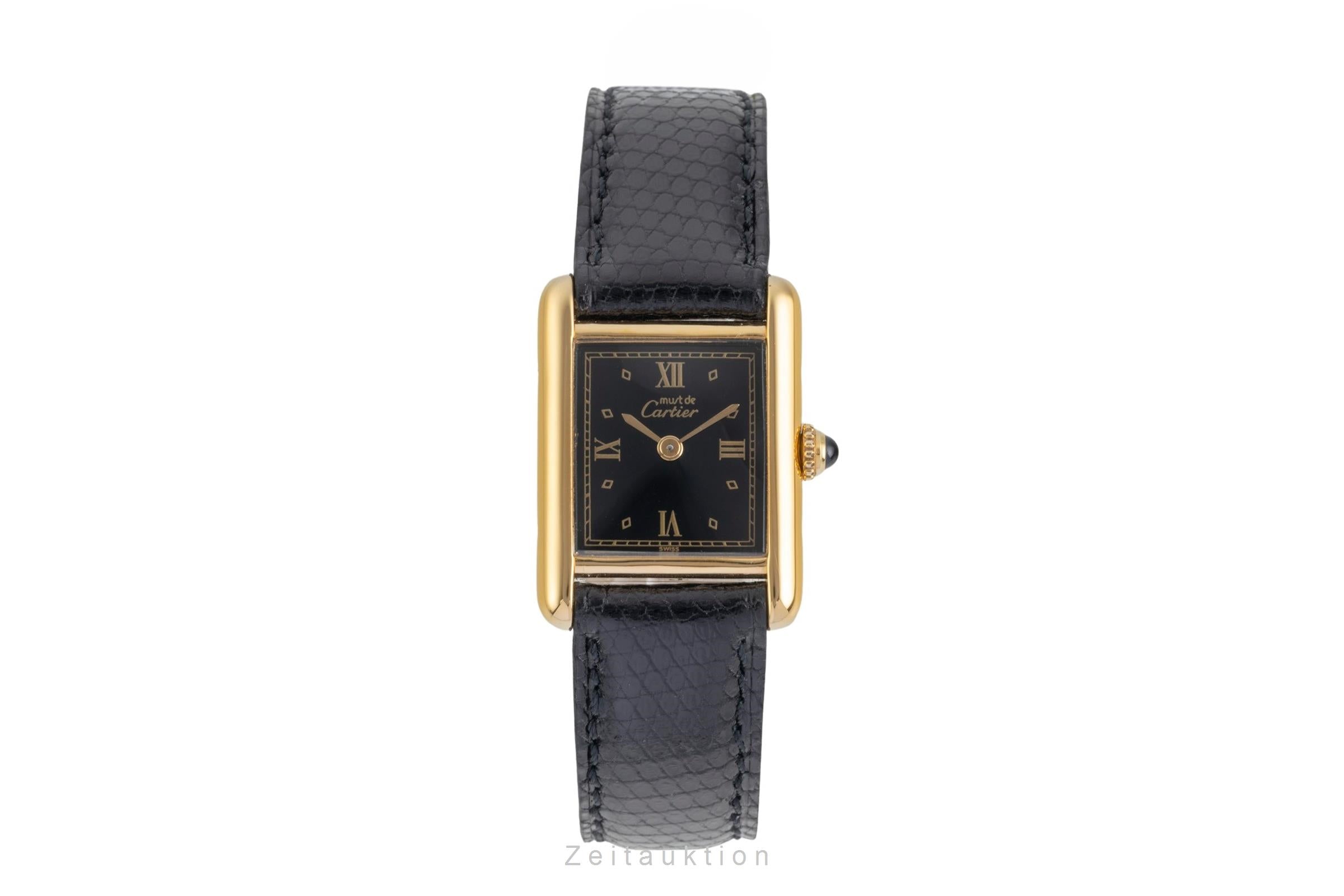Cartier Tank plata banada en oro cuarzo reloj para damas  5057001  [2603995]