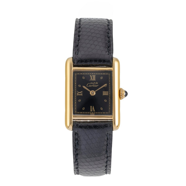 Cartier Tank plata banada en oro cuarzo reloj para damas  5057001  [2603995]