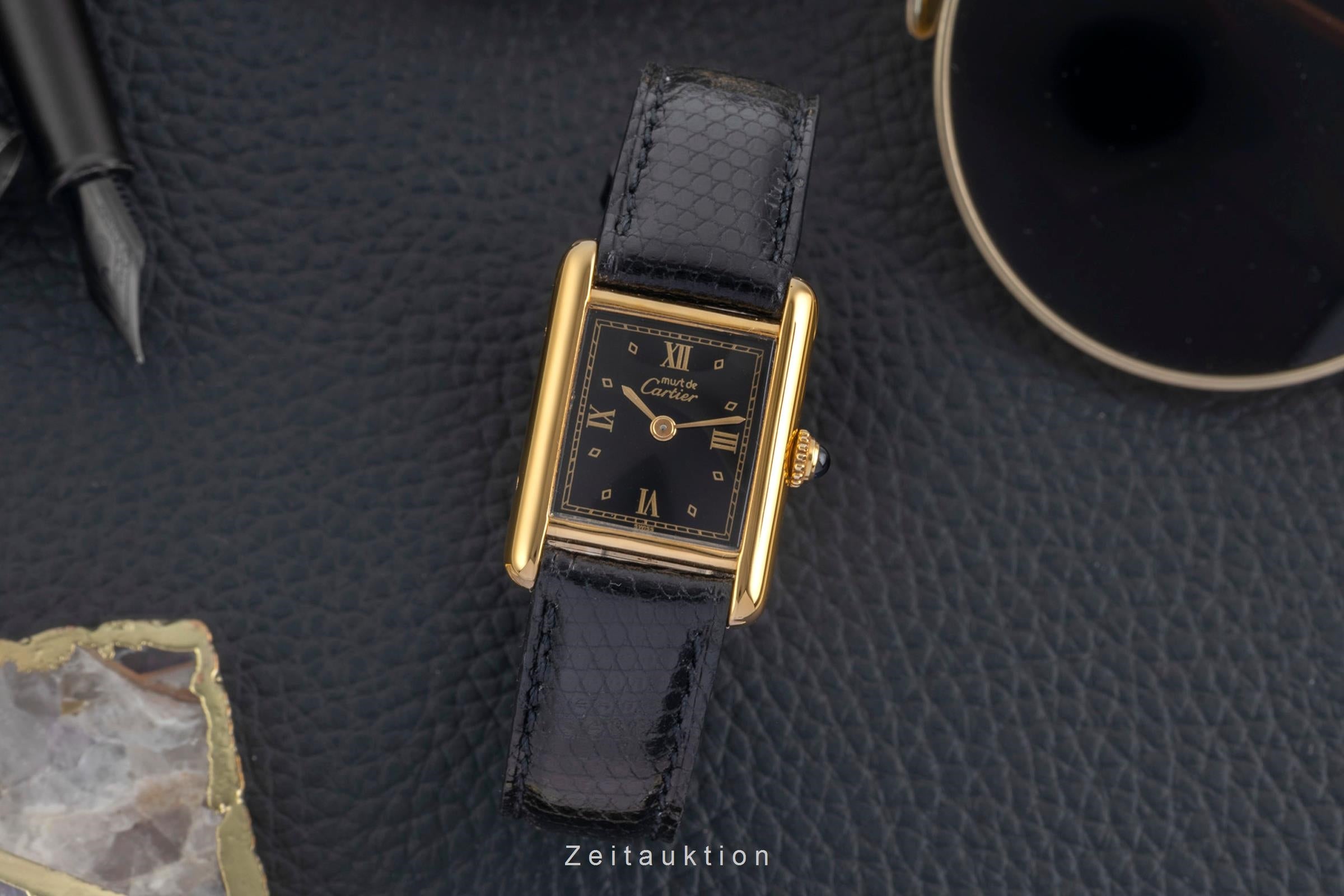 Cartier Tank plata banada en oro cuarzo reloj para damas  5057001  [2603995]