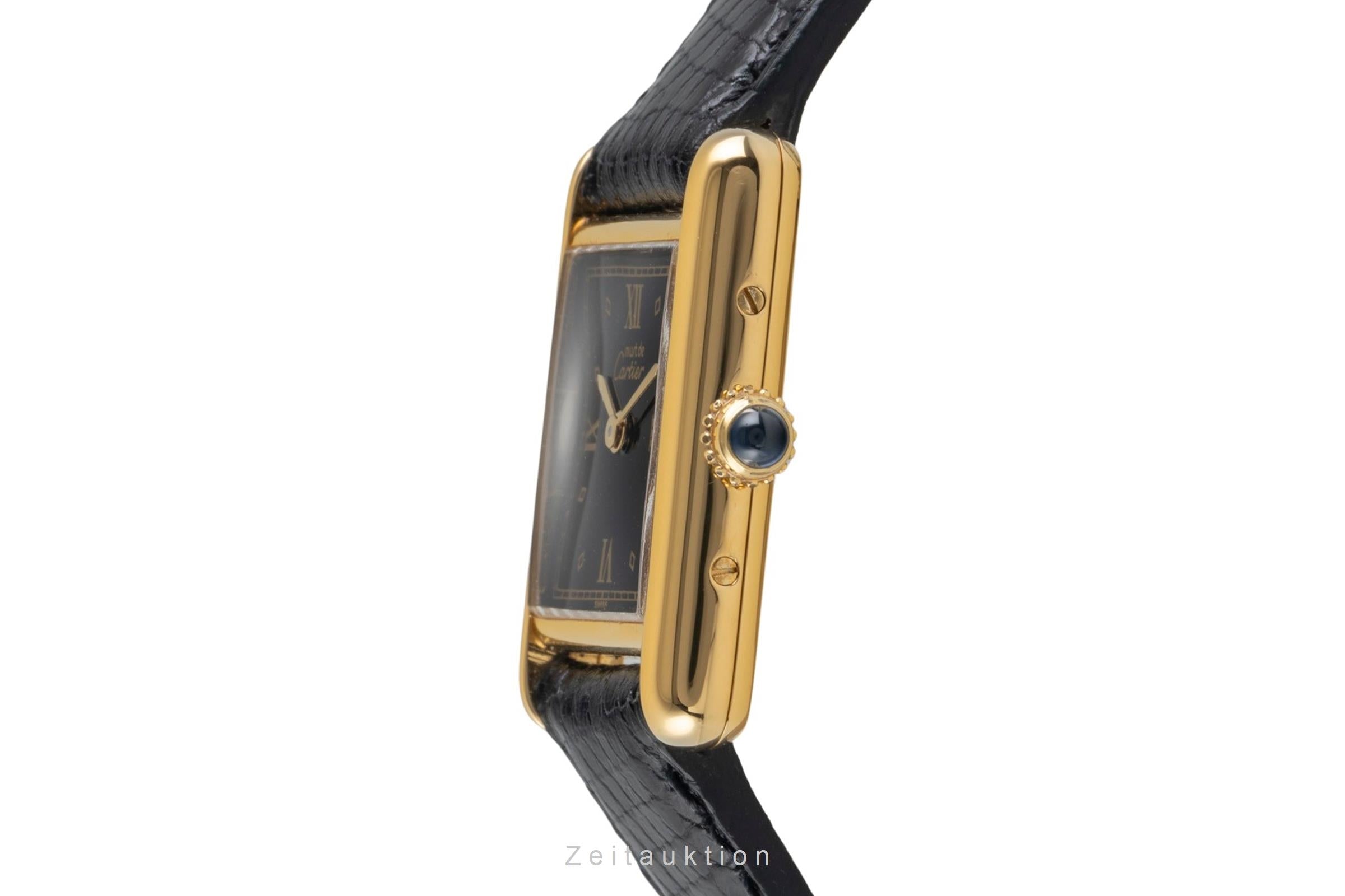 Cartier Tank plata banada en oro cuarzo reloj para damas  5057001  [2603995]