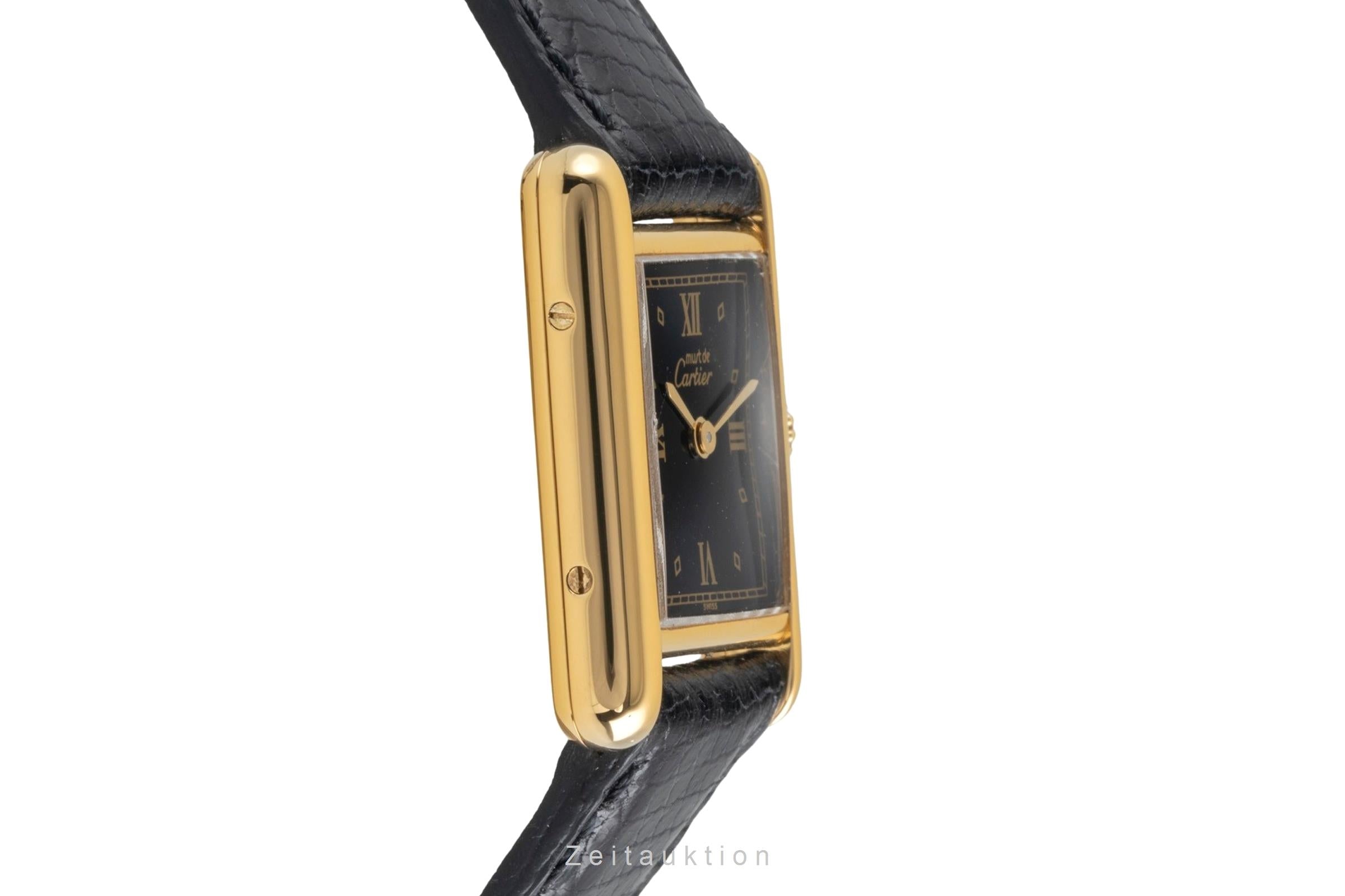 Cartier Tank plata banada en oro cuarzo reloj para damas  5057001  [2603995]