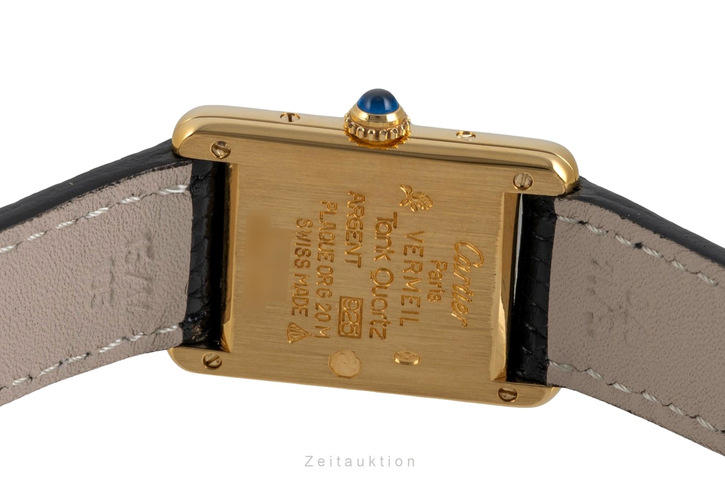 Cartier Tank plata banada en oro cuarzo reloj para damas  5057001  [2603995]
