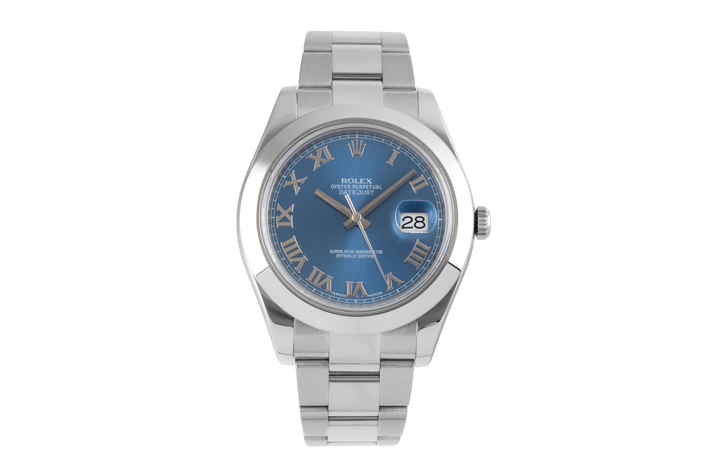 Rolex Datejust II 41 Blue Roman Dial Oyster Stahl Automatik Herrenuhr Ref 116300 [2603998]