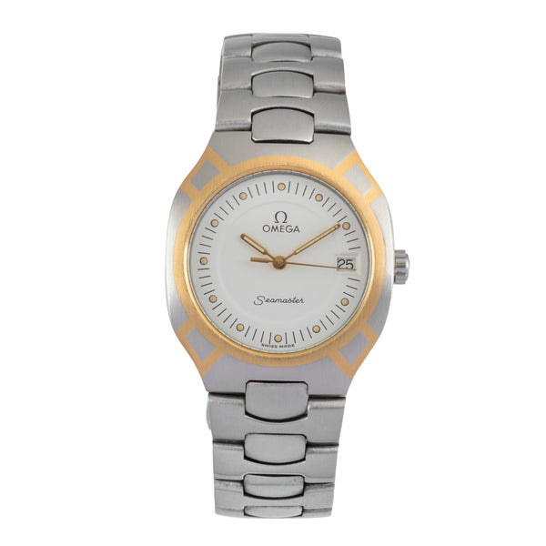 Omega Seamaster acier / or  quartz montre pour hommes 396.1022 Vintage  [2604001]