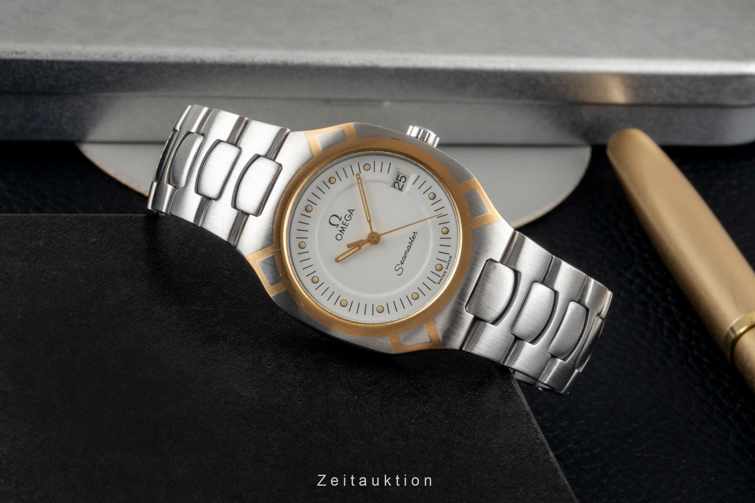 Omega Seamaster acier / or  quartz montre pour hommes 396.1022 Vintage  [2604001]
