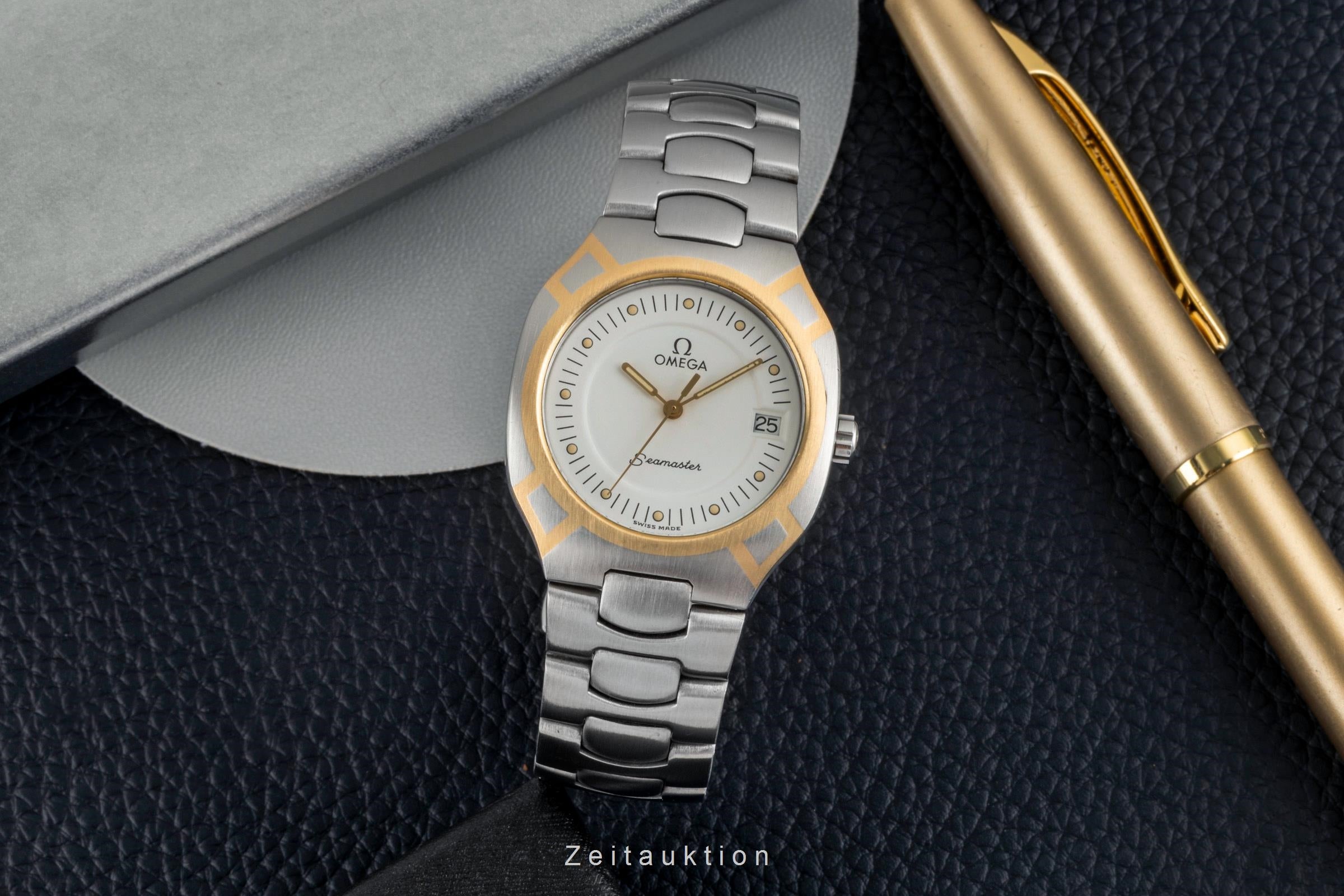 Omega Seamaster acier / or  quartz montre pour hommes 396.1022 Vintage  [2604001]