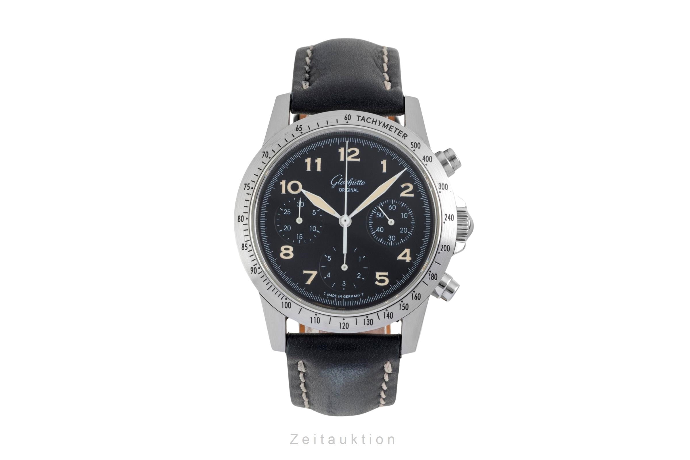 Glashütte Navigator chronograph steel automatic men's watch 10-66-07-07-0  [2604019]