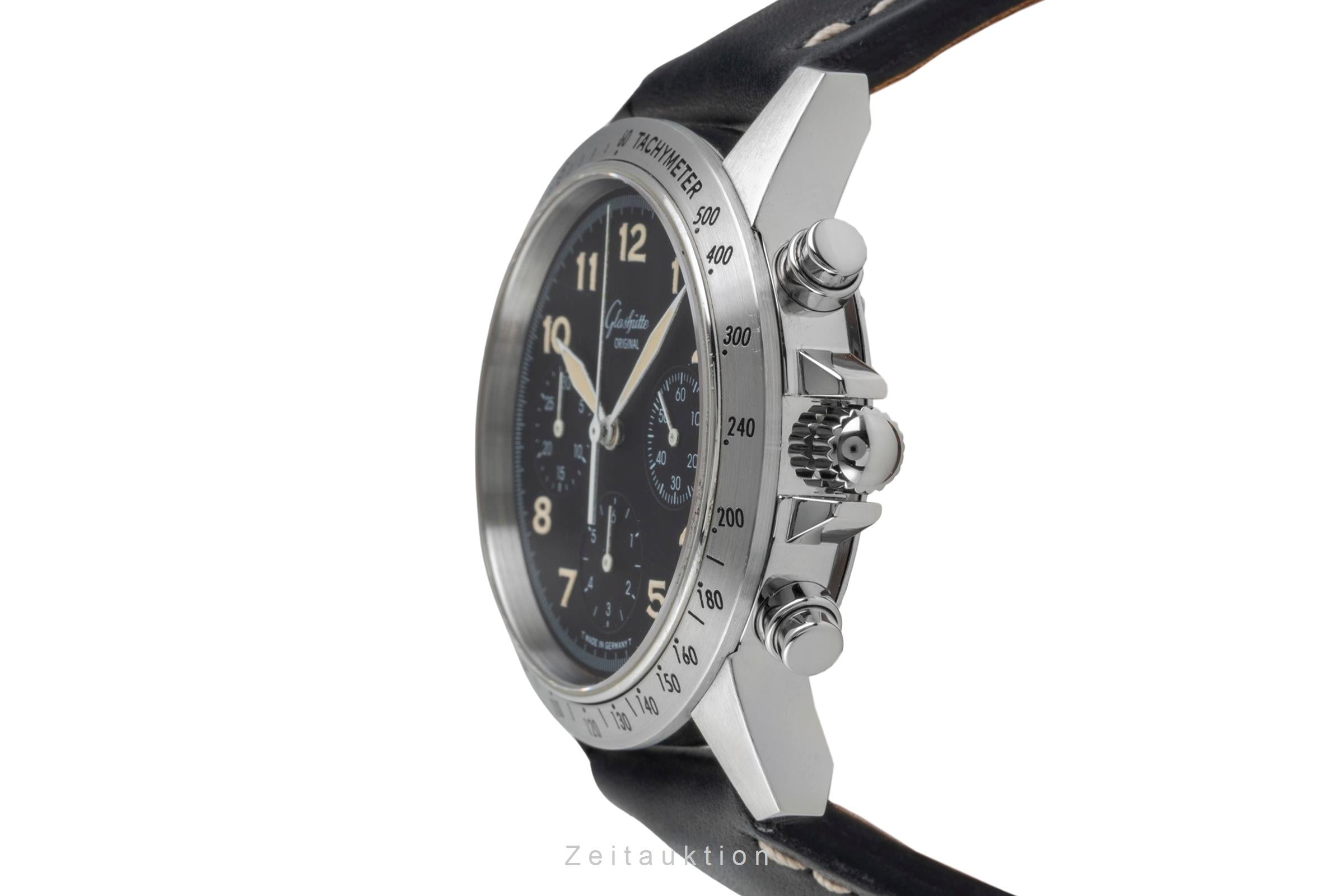 Glashütte Navigator chronograph steel automatic men's watch 10-66-07-07-0  [2604019]