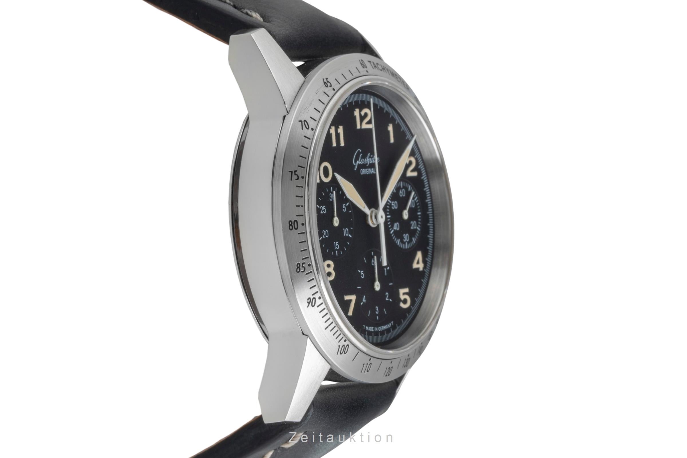 Glashütte Navigator chronograph steel automatic men's watch 10-66-07-07-0  [2604019]