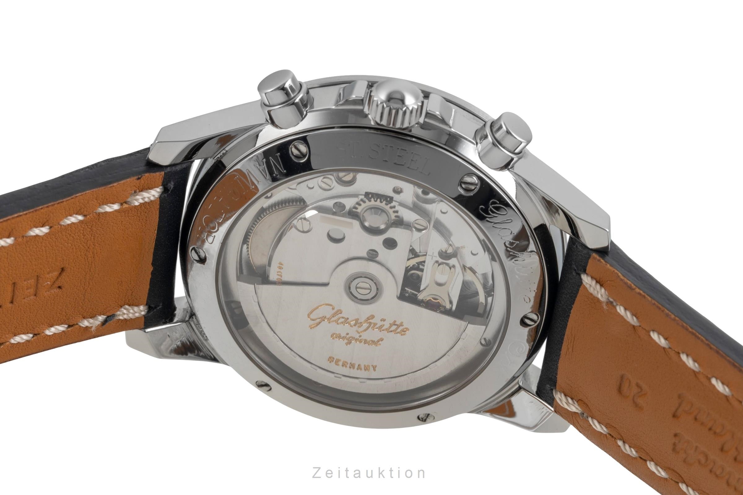 Glashütte Navigator chronograph steel automatic men's watch 10-66-07-07-0  [2604019]