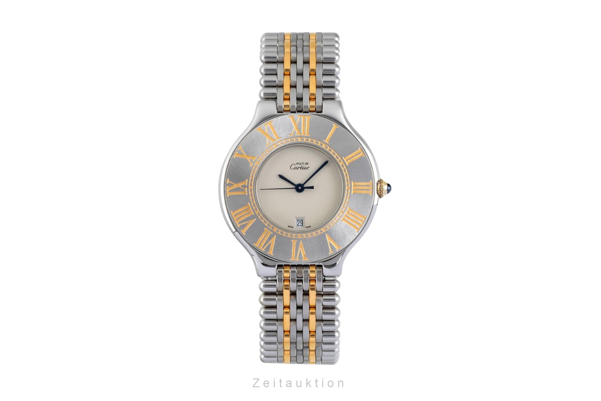 Cartier Must De Cartier 21 XL Stahl / vergoldet Quarz Ref. 9011 Klassiker [2604024]