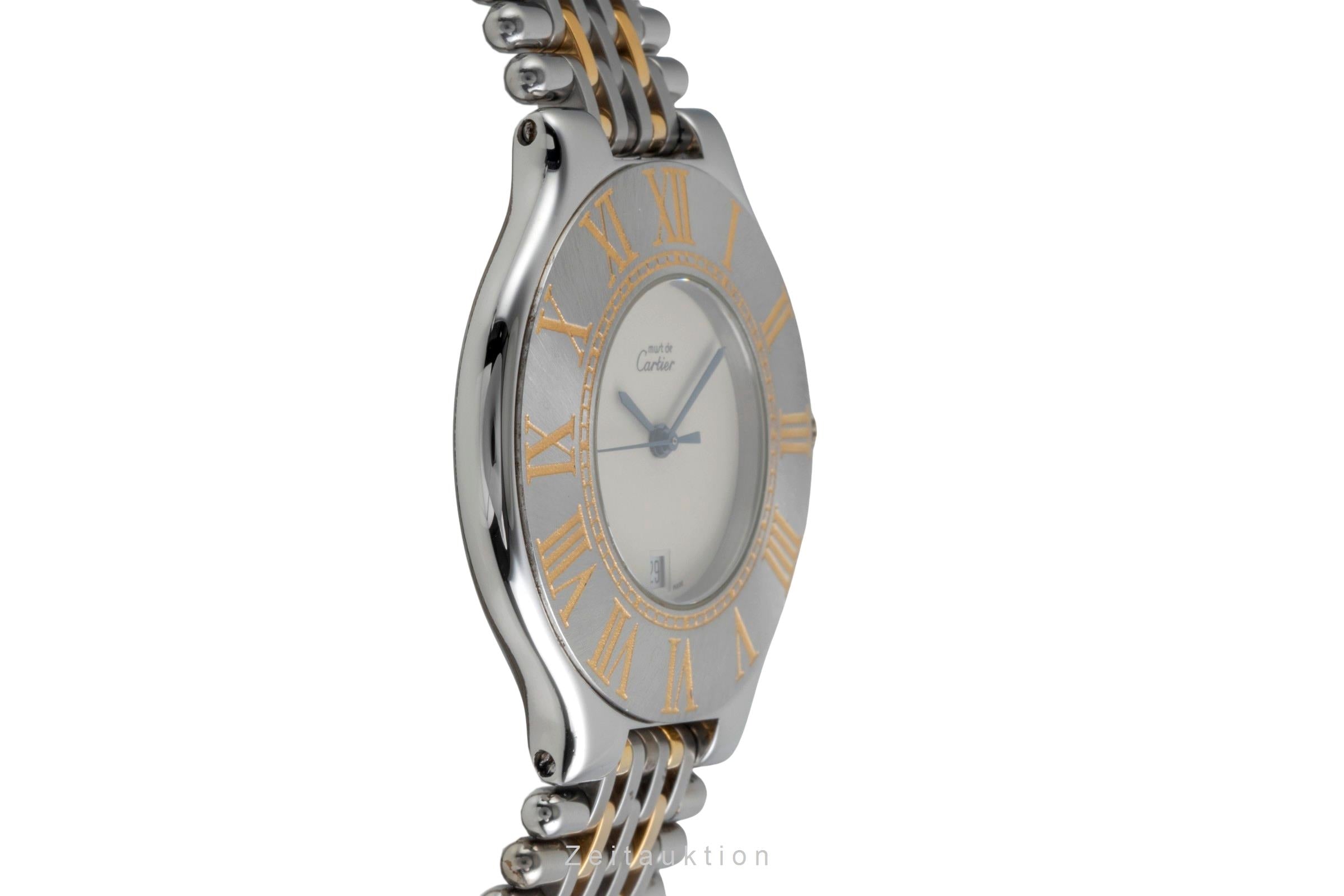 Cartier Must De Cartier 21 XL Stahl / vergoldet Quarz Ref. 9011 Klassiker [2604024]