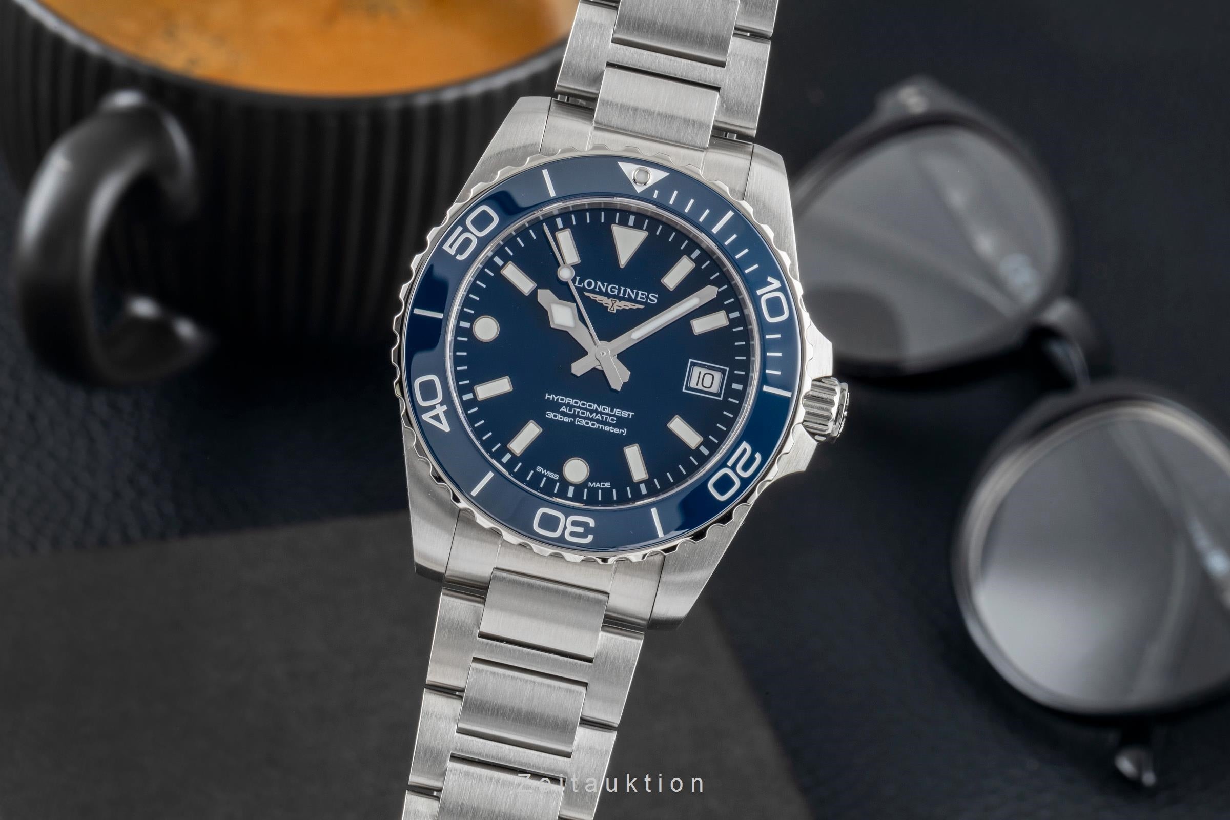 Longines Hydro Conquest steel automatic men's watch L3.779.4.96.6 LP: 2150EUR  [2604030]