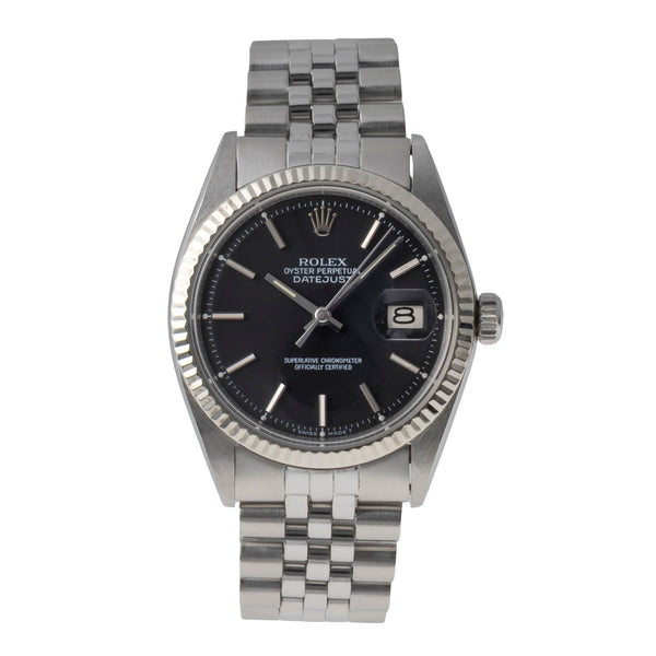 Rolex Datejust acier / or blanc automatique montre pour hommes 1601 Vintage  [2604040]