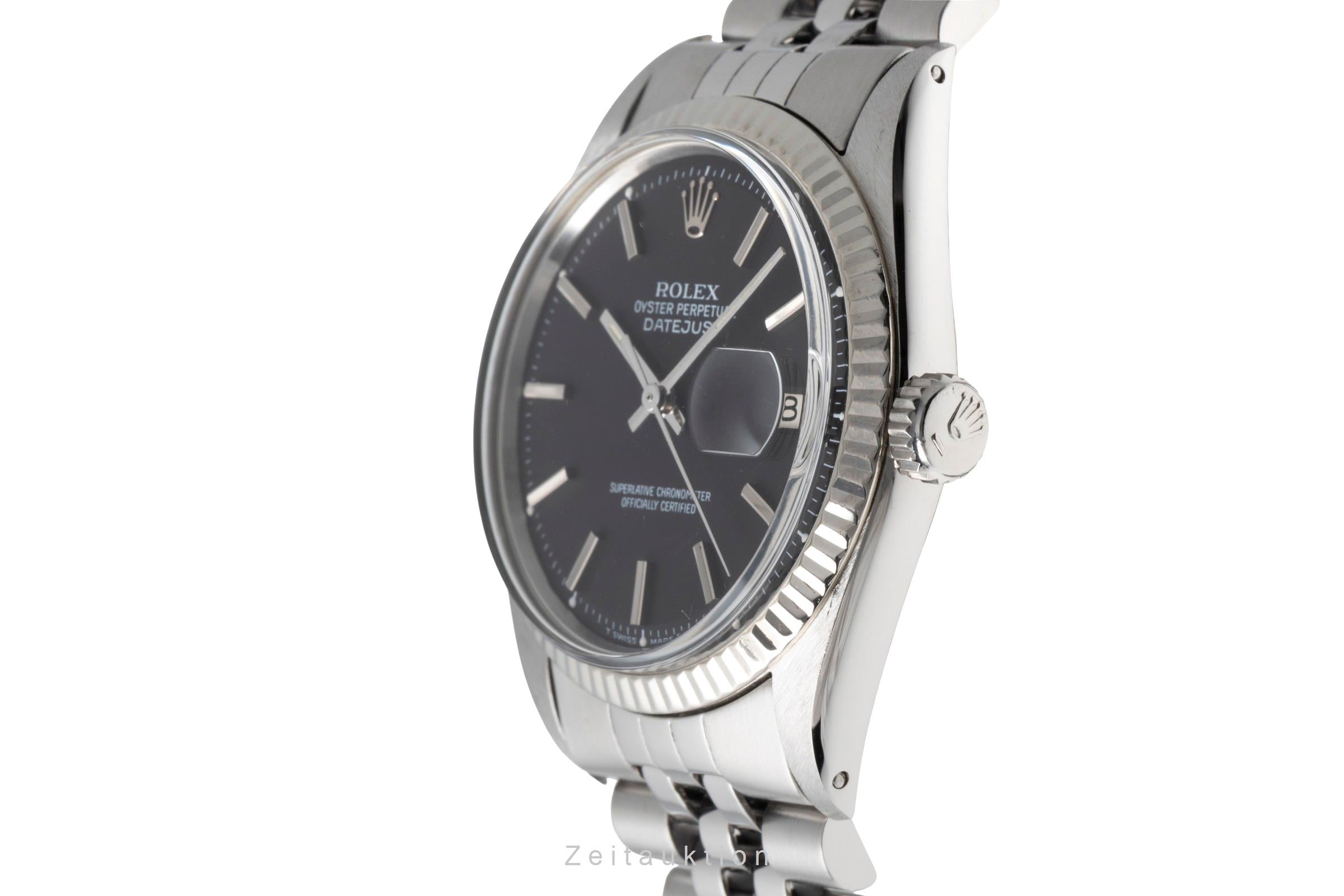 Rolex Datejust acier / or blanc automatique montre pour hommes 1601 Vintage  [2604040]