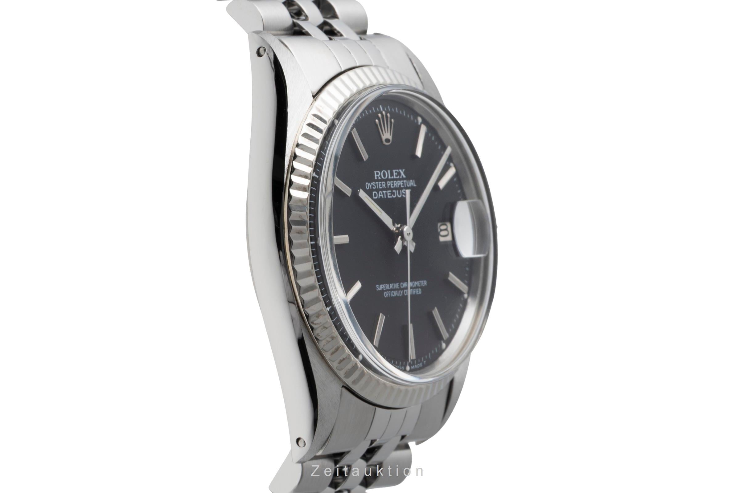 Rolex Datejust acier / or blanc automatique montre pour hommes 1601 Vintage  [2604040]