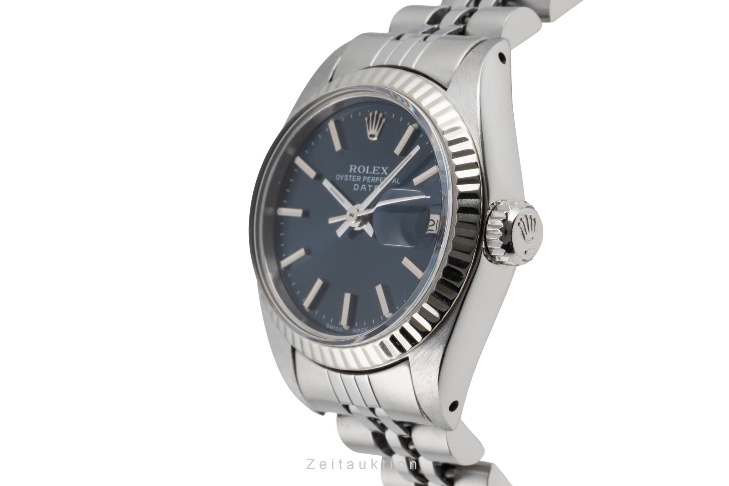 Rolex Lady Date Blue Dial Stahl / Weissgold Automatik Damenuhr 6917 VP: 9000,- € [2604051]