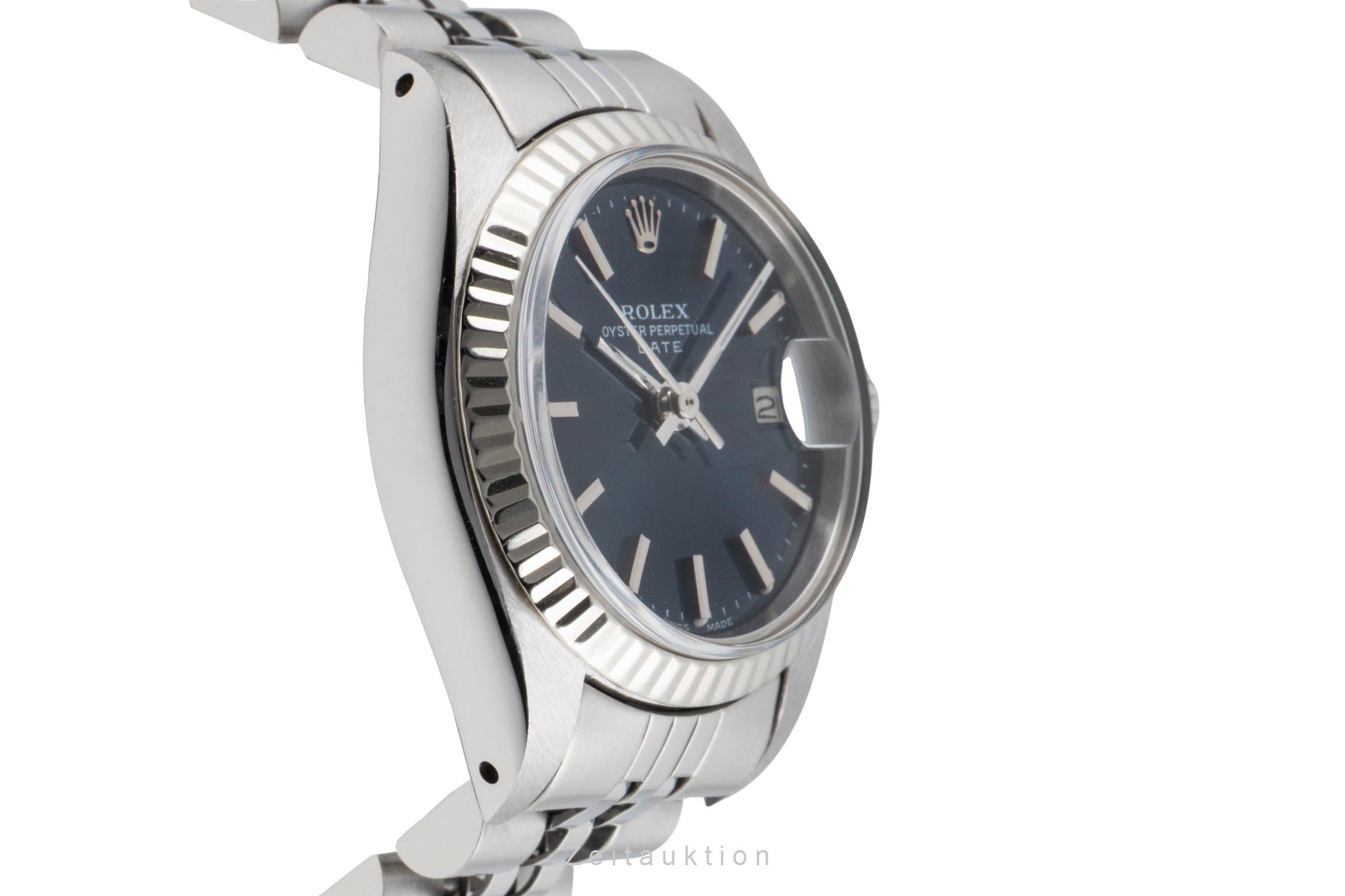 Rolex Lady Date Blue Dial Stahl / Weissgold Automatik Damenuhr 6917 VP: 9000,- € [2604051]
