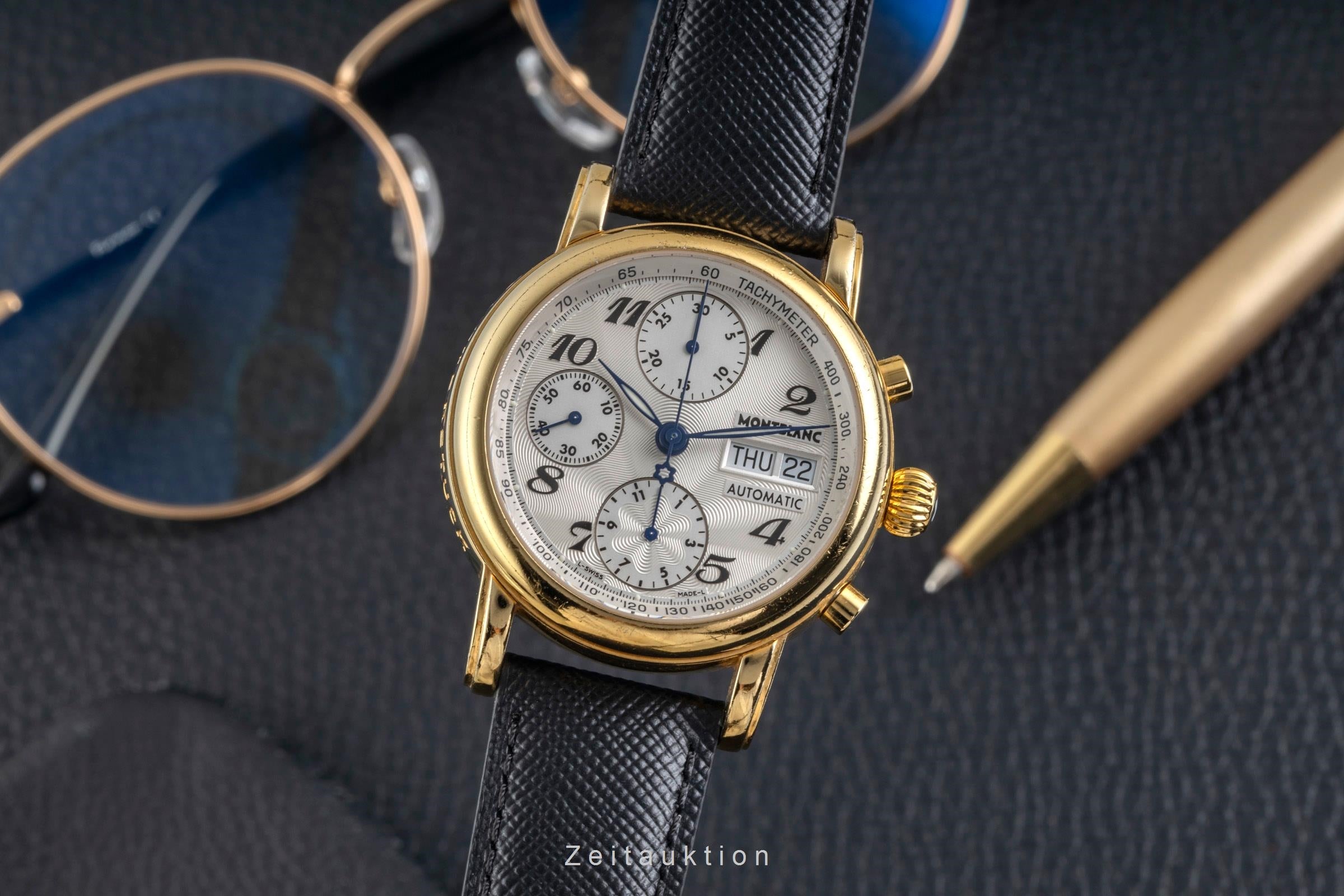 Montblanc Meisterstück chronographe acier automatique montre pour hommes 7016  [2604053]