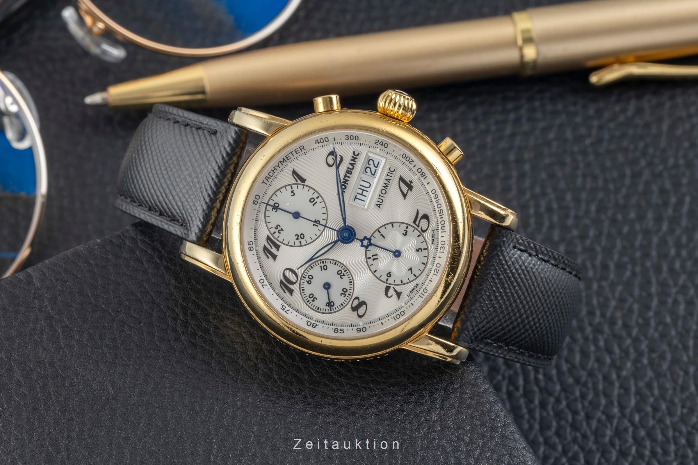 Montblanc Meisterstück chronographe acier automatique montre pour hommes 7016  [2604053]