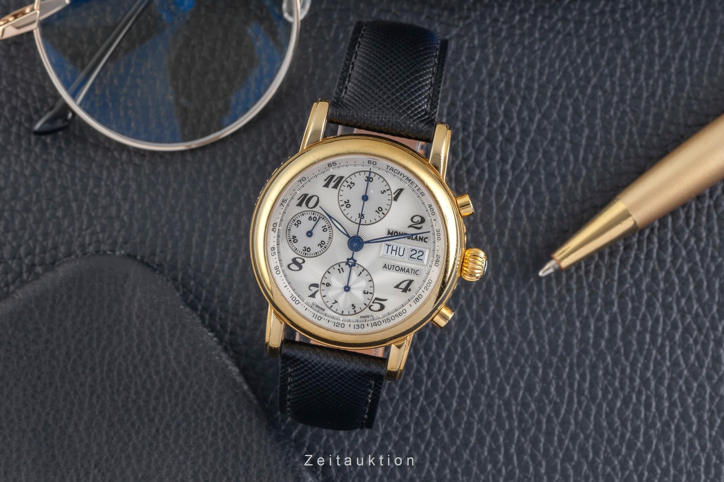 Montblanc Meisterstück chronographe acier automatique montre pour hommes 7016  [2604053]