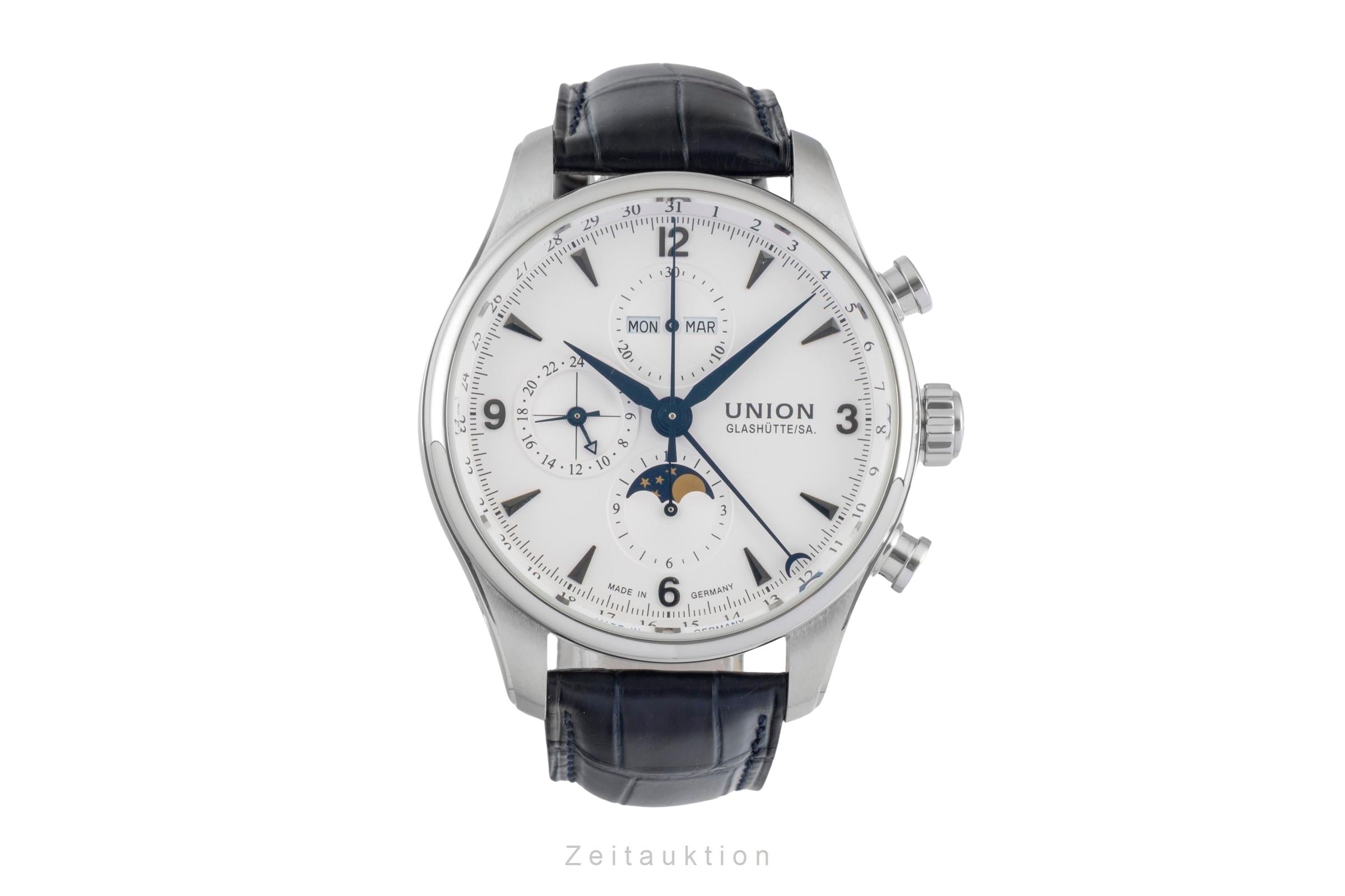 Union Glashütte Belisar cronógrafo acero automático reloj para caballeros D009.425A LP: 3600EUR  [2604056]