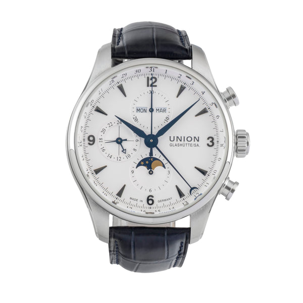 Union Glashütte Belisar cronógrafo acero automático reloj para caballeros D009.425A LP: 3600EUR  [2604056]