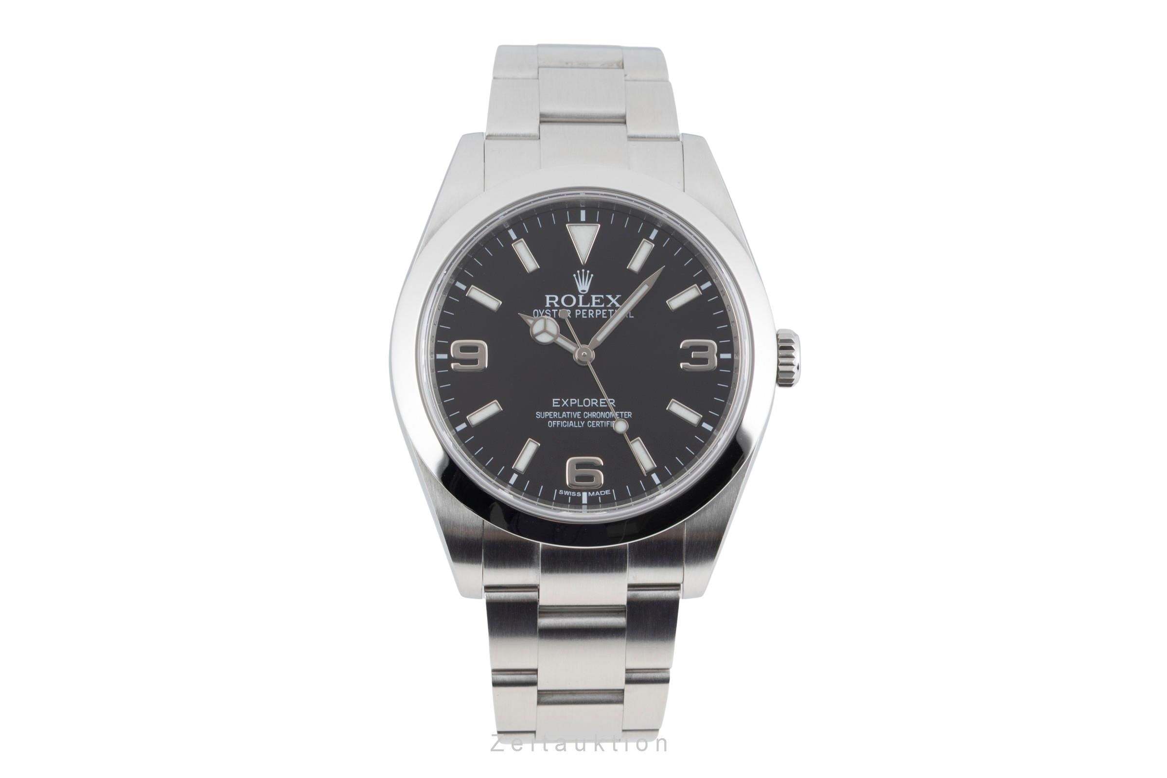 Rolex Explorer 39 Oyster Edelstahl Automatik Herrenuhr Ref. 214270 B&P 2015 [2604057]