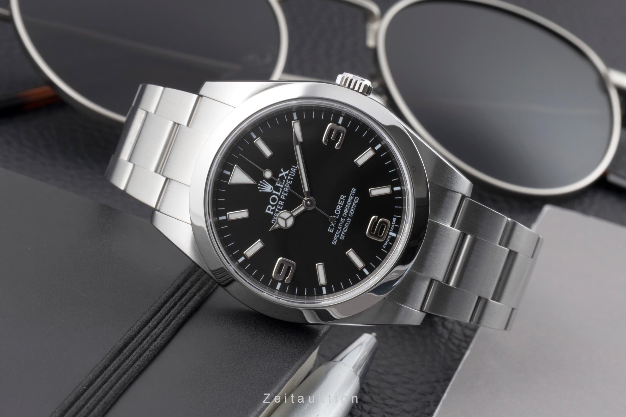 Rolex Explorer 39 Oyster Edelstahl Automatik Herrenuhr Ref. 214270 B&P 2015 [2604057]