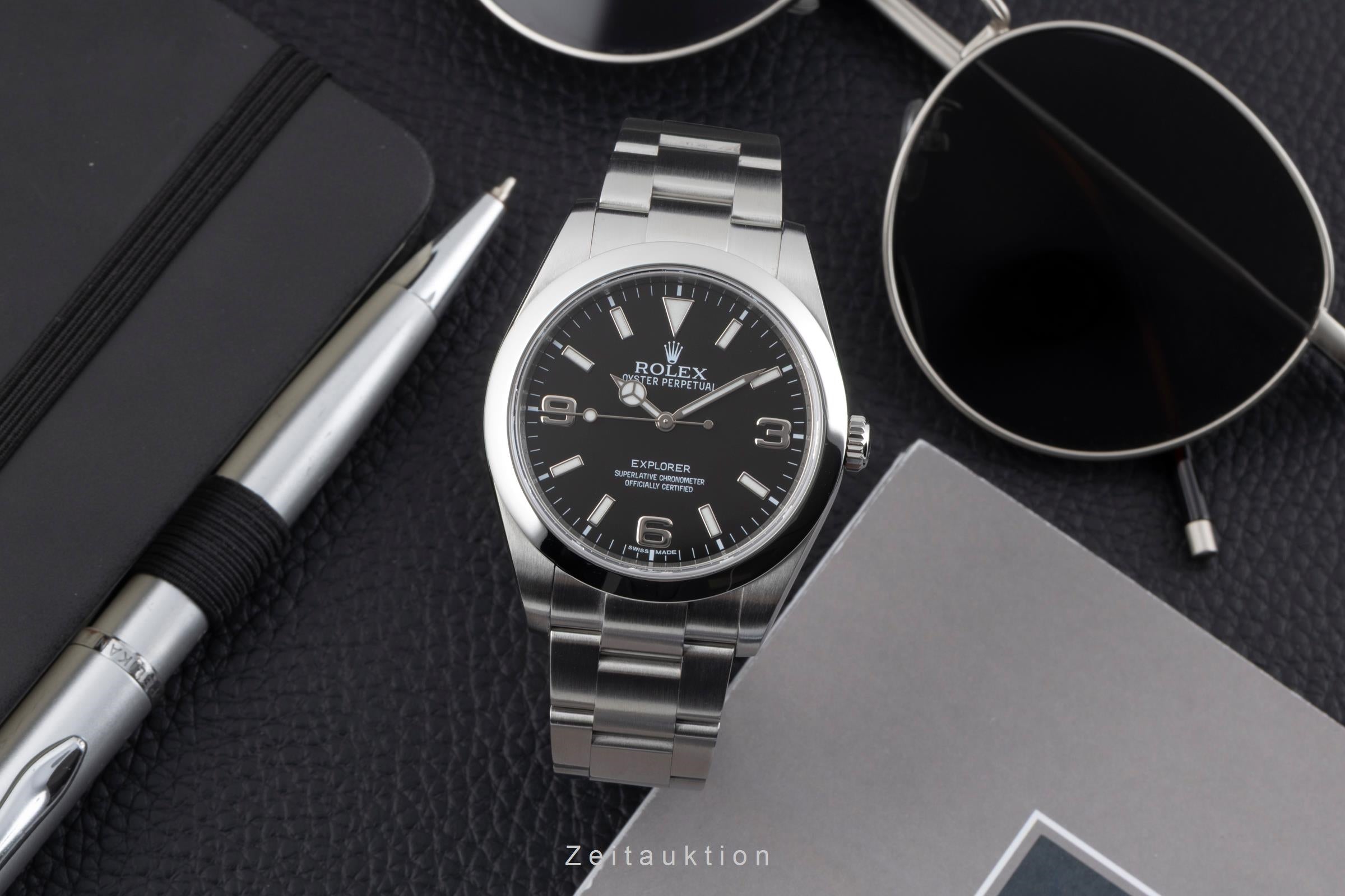 Rolex Explorer 39 Oyster Edelstahl Automatik Herrenuhr Ref. 214270 B&P 2015 [2604057]