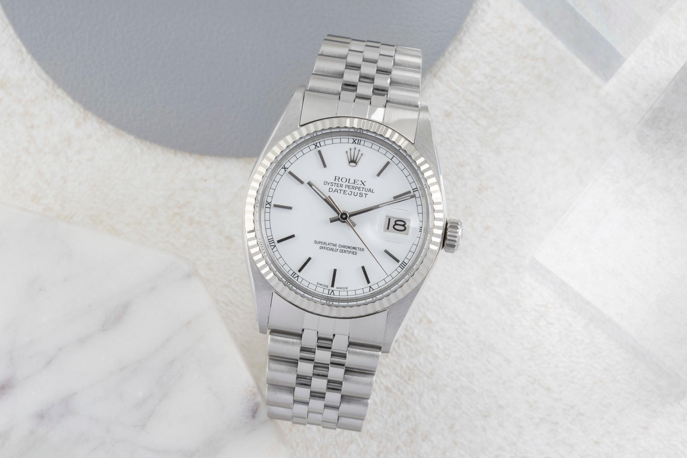 Rolex Datejust steel / white gold automatic men's watch 16014 Vintage  [2604064]