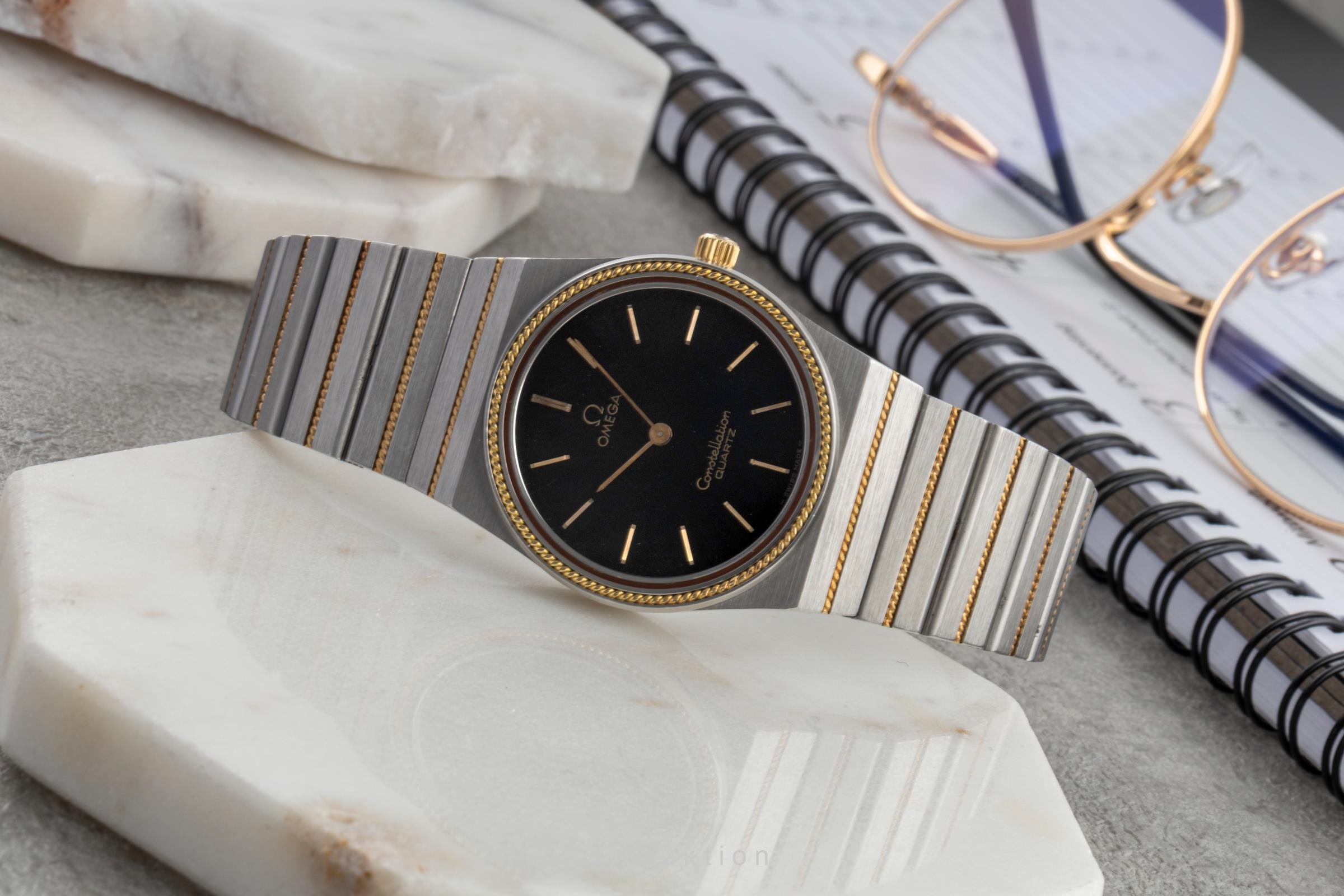 Omega Constellation acier / or  quartz montre pour hommes 195.0007  , 395.0803 Vintage  [2604071]