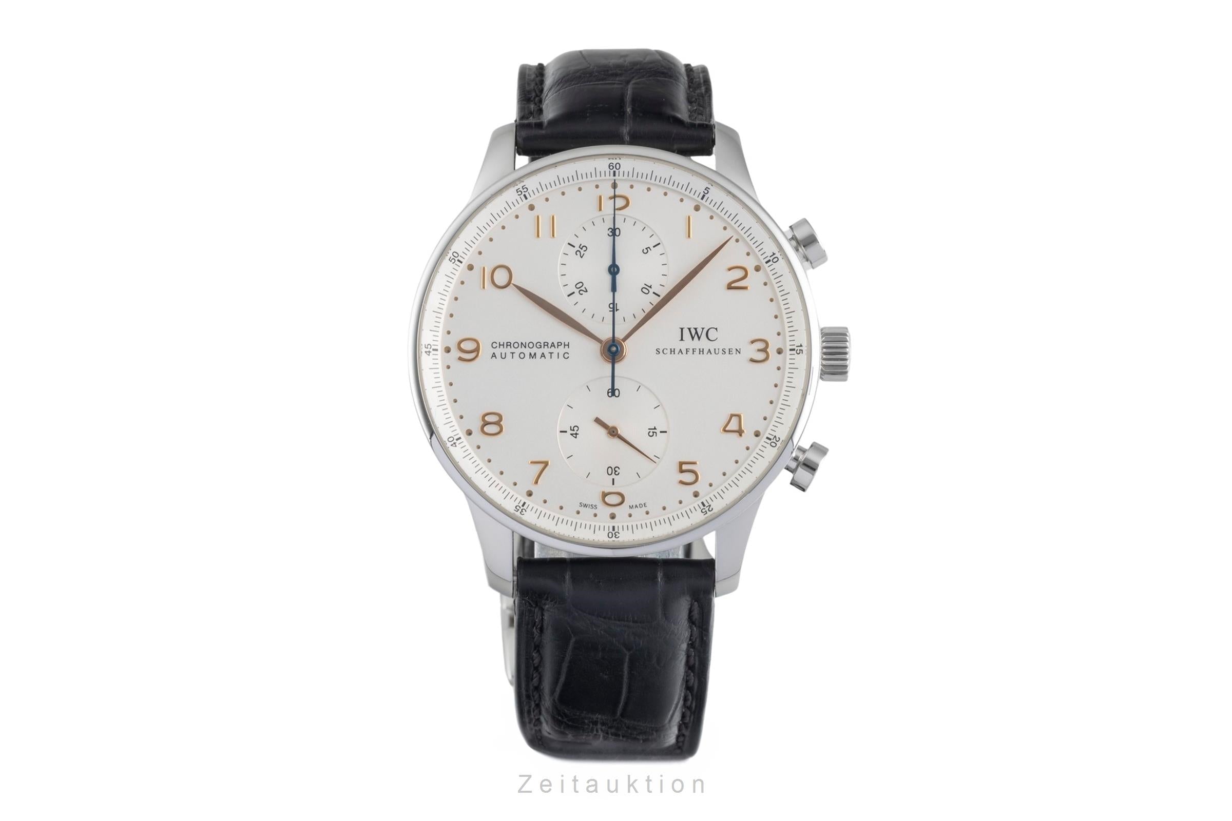 IWC Portugieser Chronograph Stahl Automatik Herrenuhr Ref. IW371445 B&P 2014 [2604075]