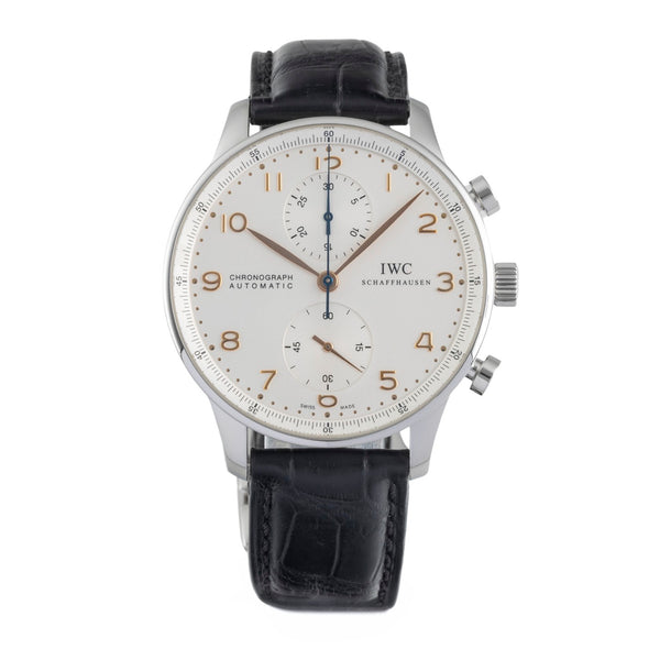 IWC Portugieser Chronograph Stahl Automatik Herrenuhr Ref. IW371445 B&P 2014 [2604075]