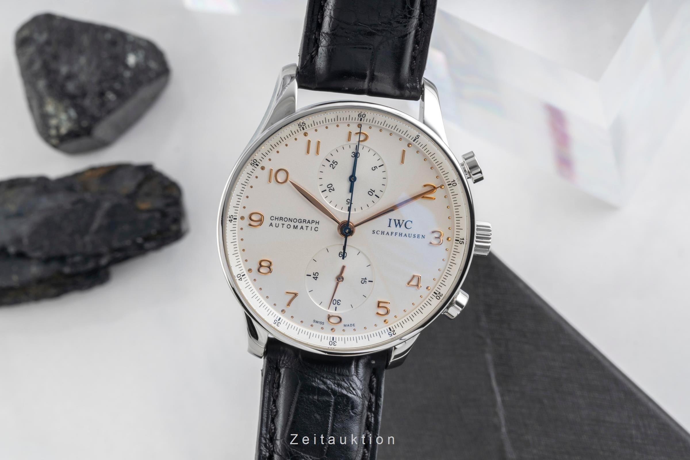 IWC Portugieser Chronograph Stahl Automatik Herrenuhr Ref. IW371445 B&P 2014 [2604075]