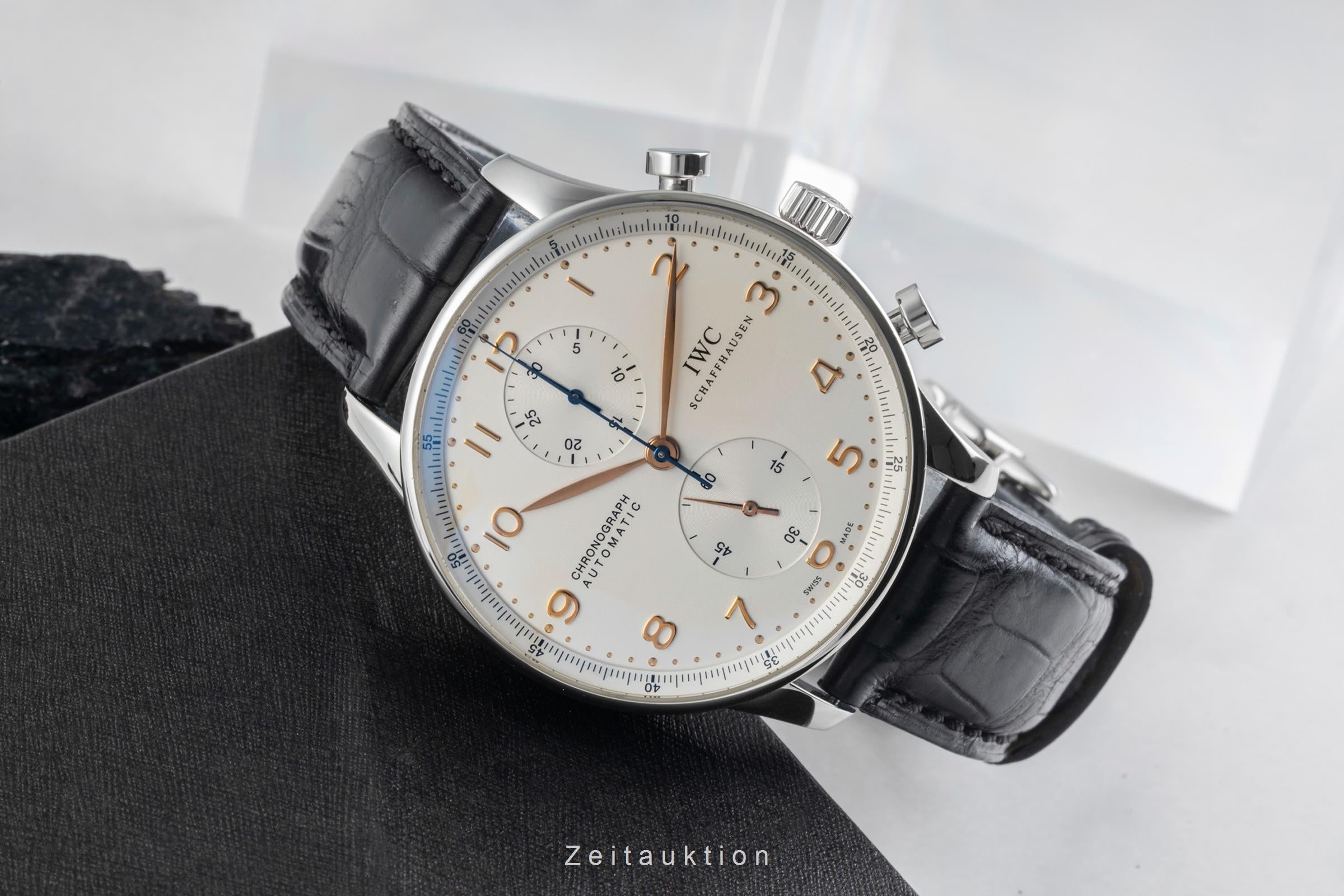 IWC Portugieser Chronograph Stahl Automatik Herrenuhr Ref. IW371445 B&P 2014 [2604075]