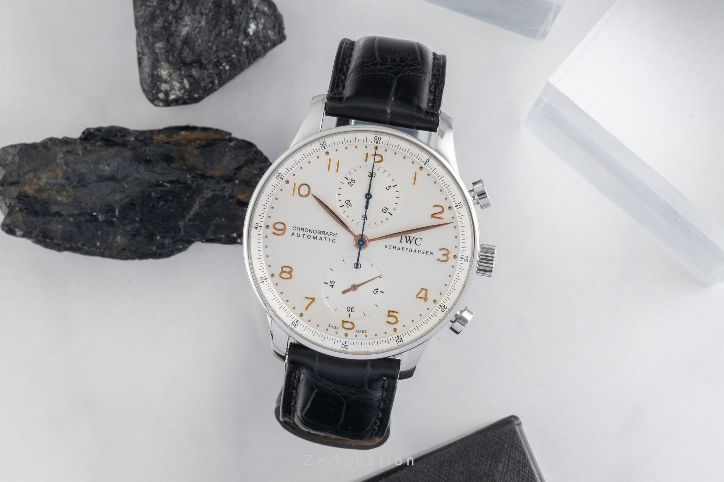 IWC Portugieser Chronograph Stahl Automatik Herrenuhr Ref. IW371445 B&P 2014 [2604075]