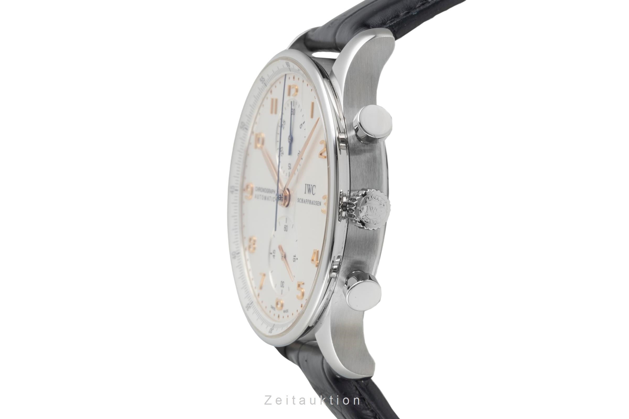 IWC Portugieser Chronograph Stahl Automatik Herrenuhr Ref. IW371445 B&P 2014 [2604075]
