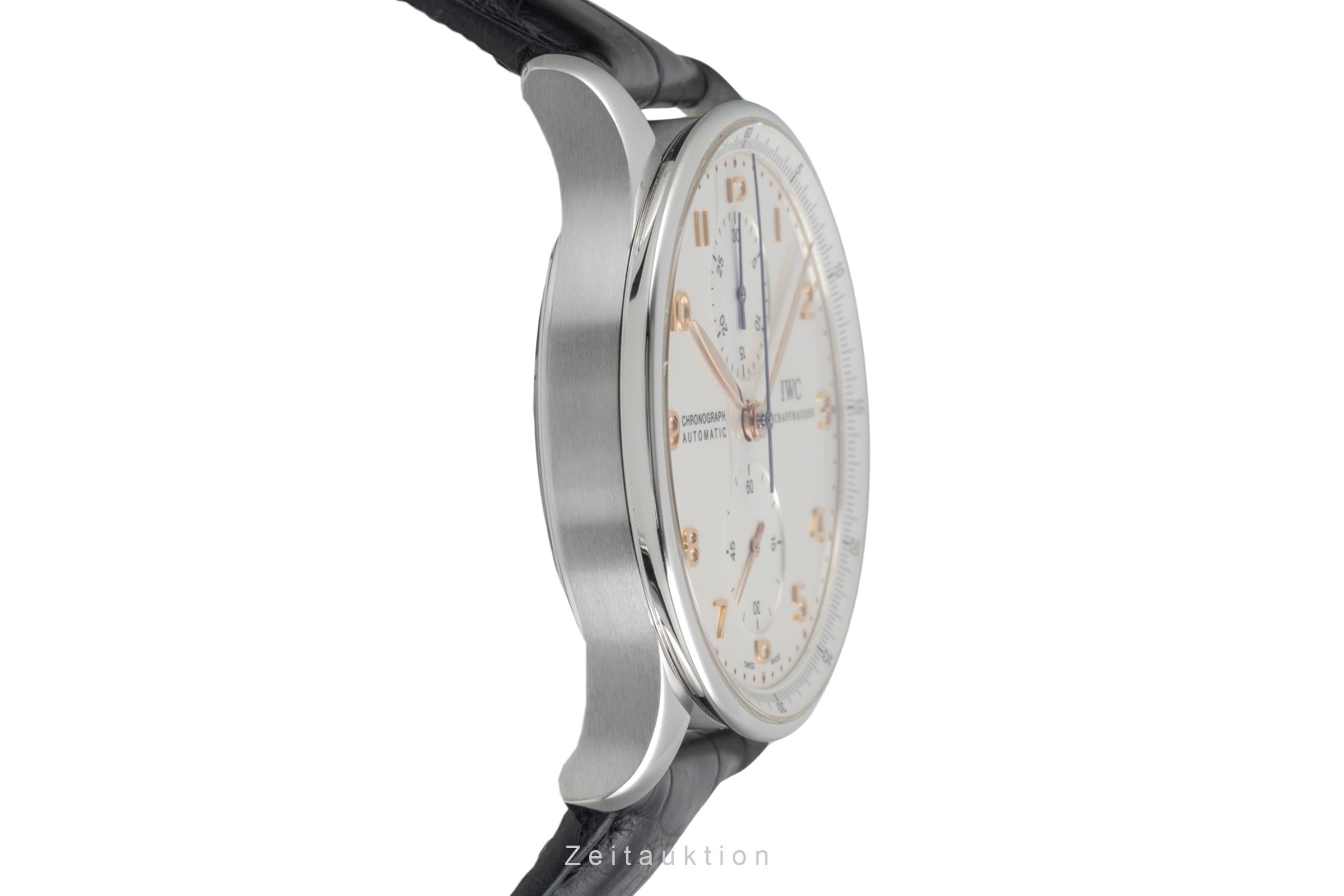 IWC Portugieser Chronograph Stahl Automatik Herrenuhr Ref. IW371445 B&P 2014 [2604075]
