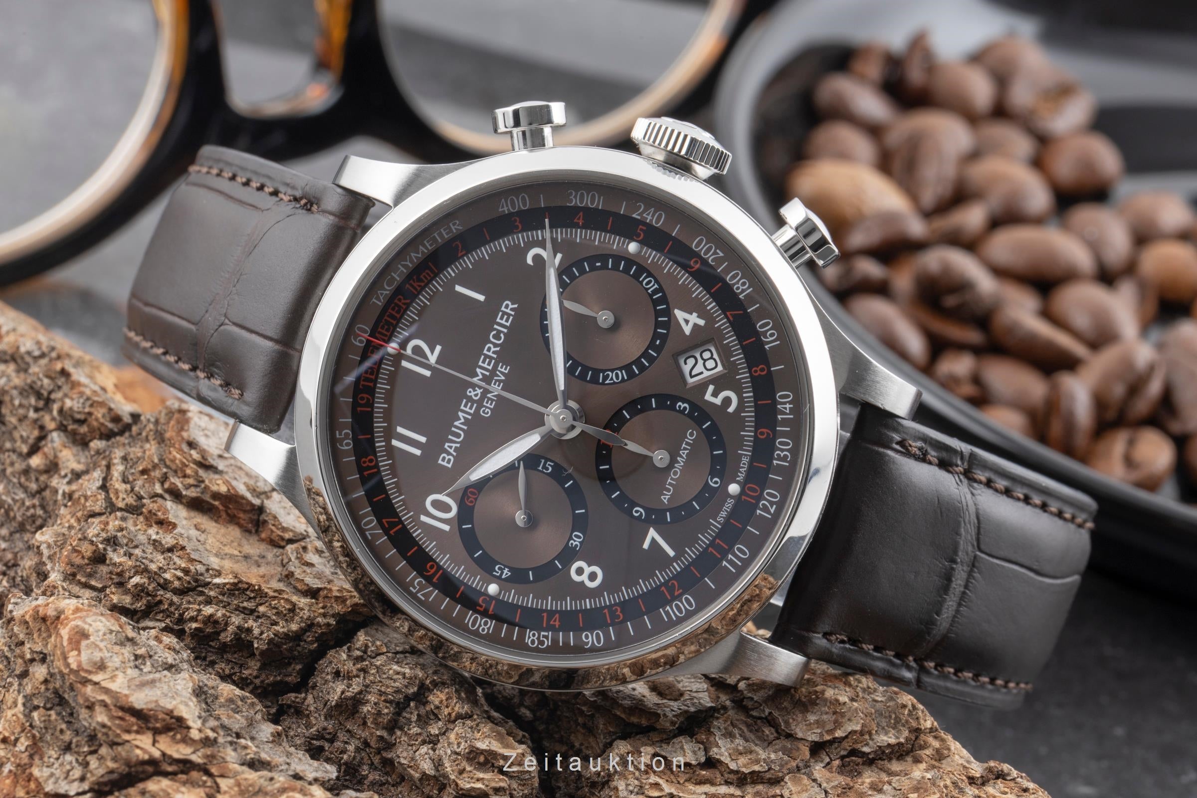 Baume & Mercier Capeland chronographe acier automatique montre pour hommes M0A10083  65687  [2604076]