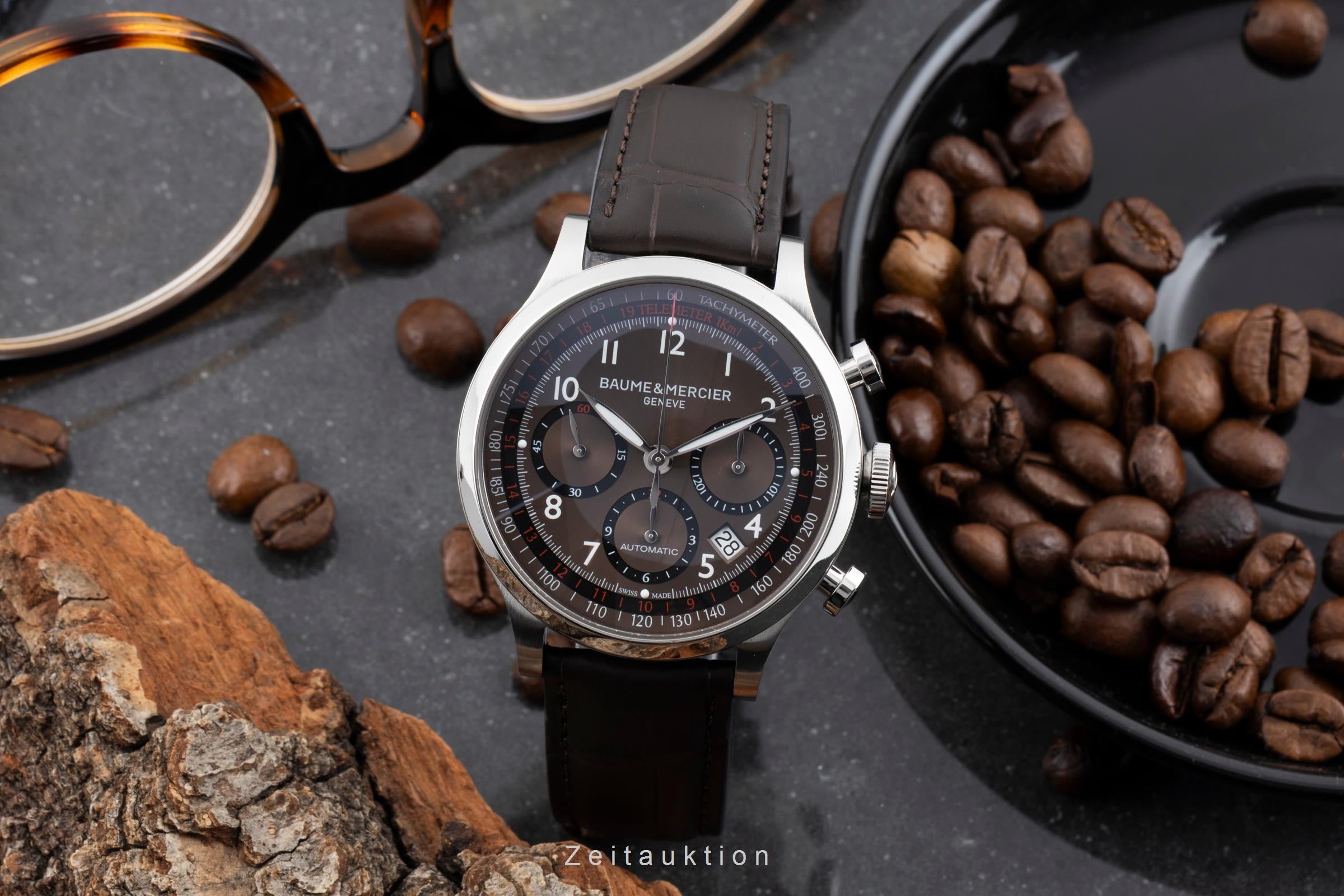 Baume & Mercier Capeland chronographe acier automatique montre pour hommes M0A10083  65687  [2604076]
