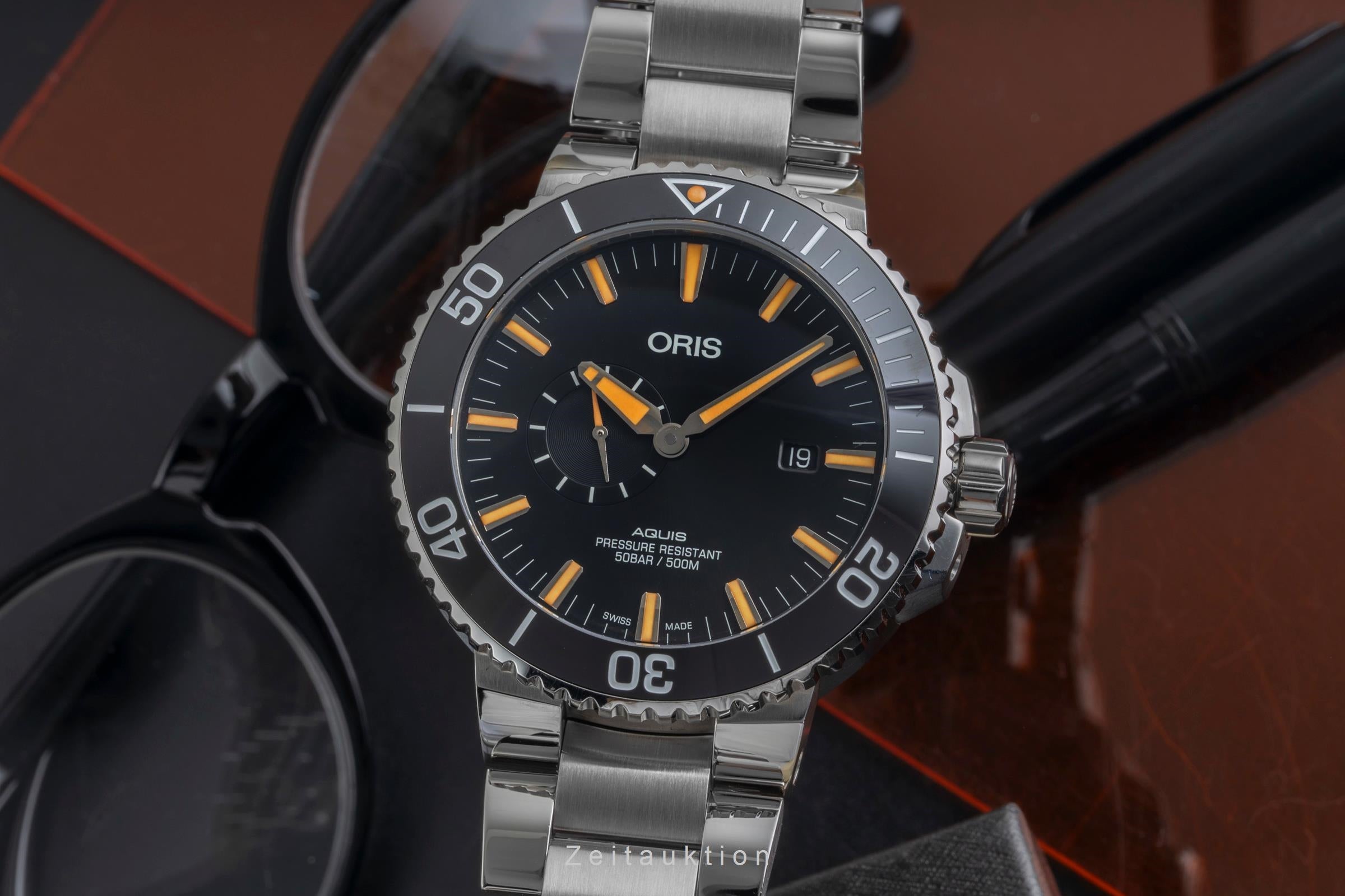 Oris Aquis Small Second Date Stahl Automatik Ref. 01 743 7733 4159-07 8 24 05PEB [2604077]