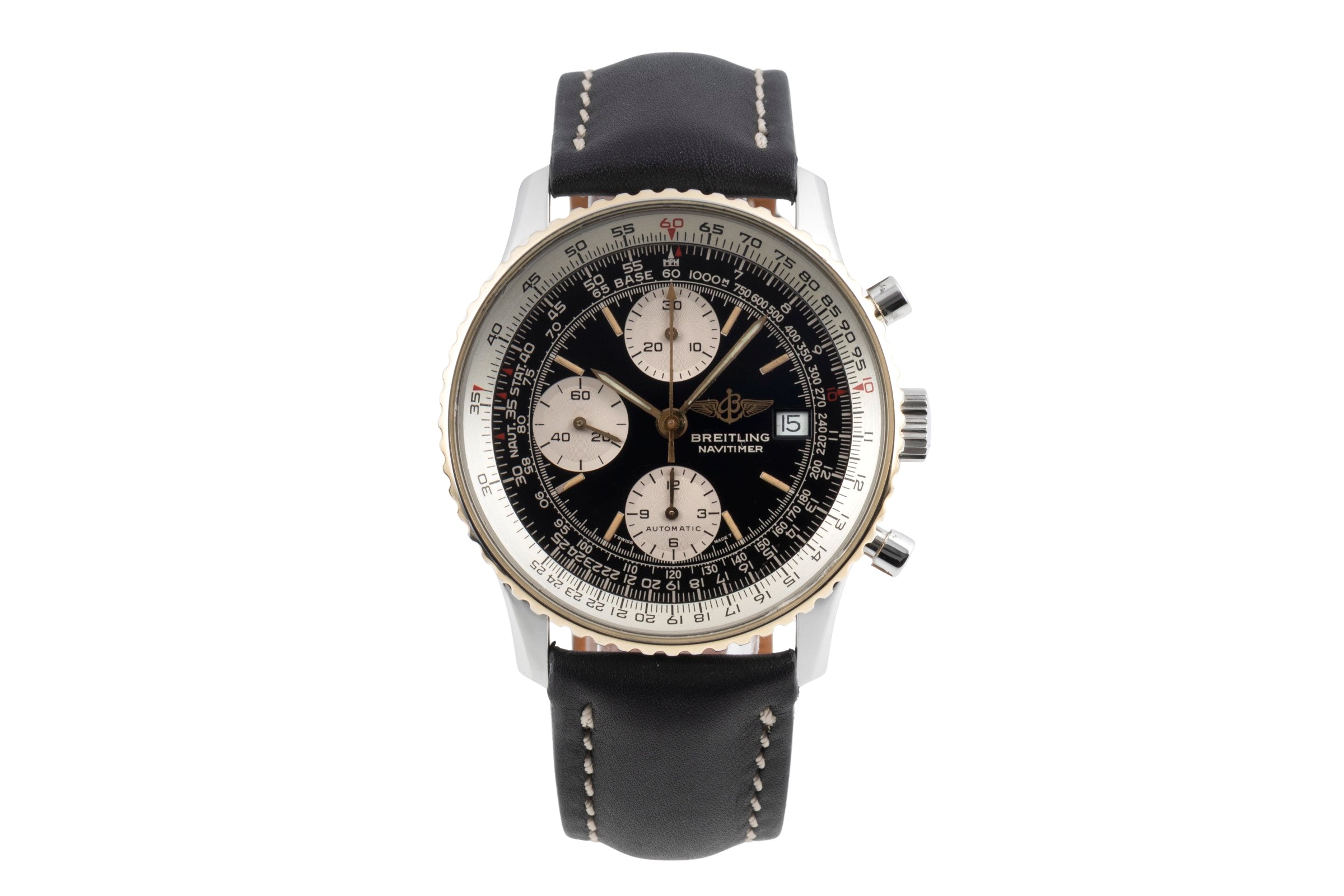 Breitling Old Navitimer chronograph gilt / steel automatic men's watch B13019  [2604081]