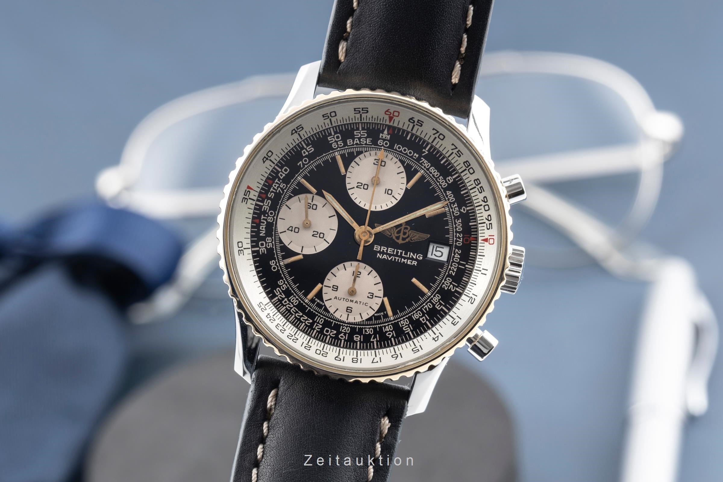 Breitling Old Navitimer chronograph gilt / steel automatic men's watch B13019  [2604081]