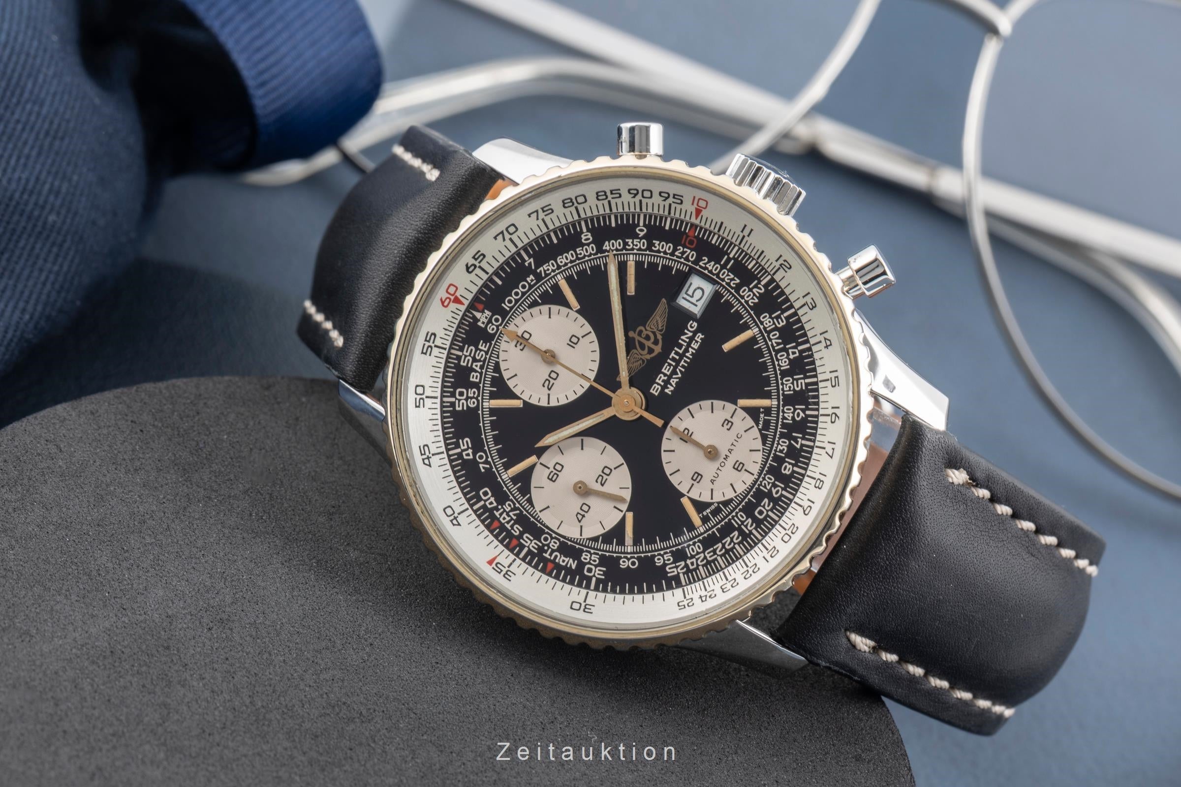 Breitling Old Navitimer chronograph gilt / steel automatic men's watch B13019  [2604081]