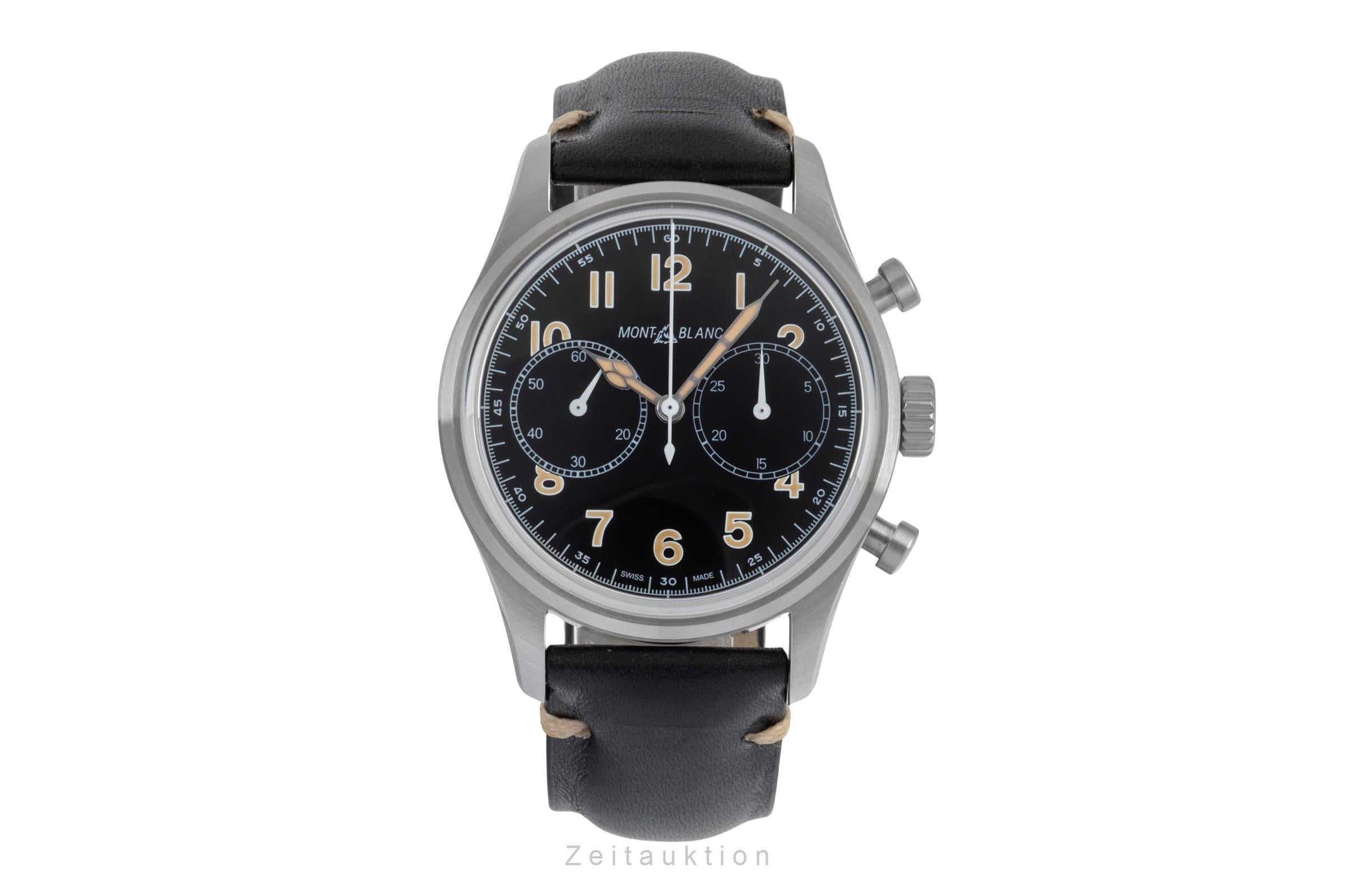 Montblanc 1858 cronógrafo acero automático reloj para caballeros MB117836, 7456  [2604090]
