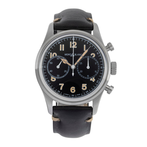 Montblanc 1858 cronógrafo acero automático reloj para caballeros MB117836, 7456  [2604090]