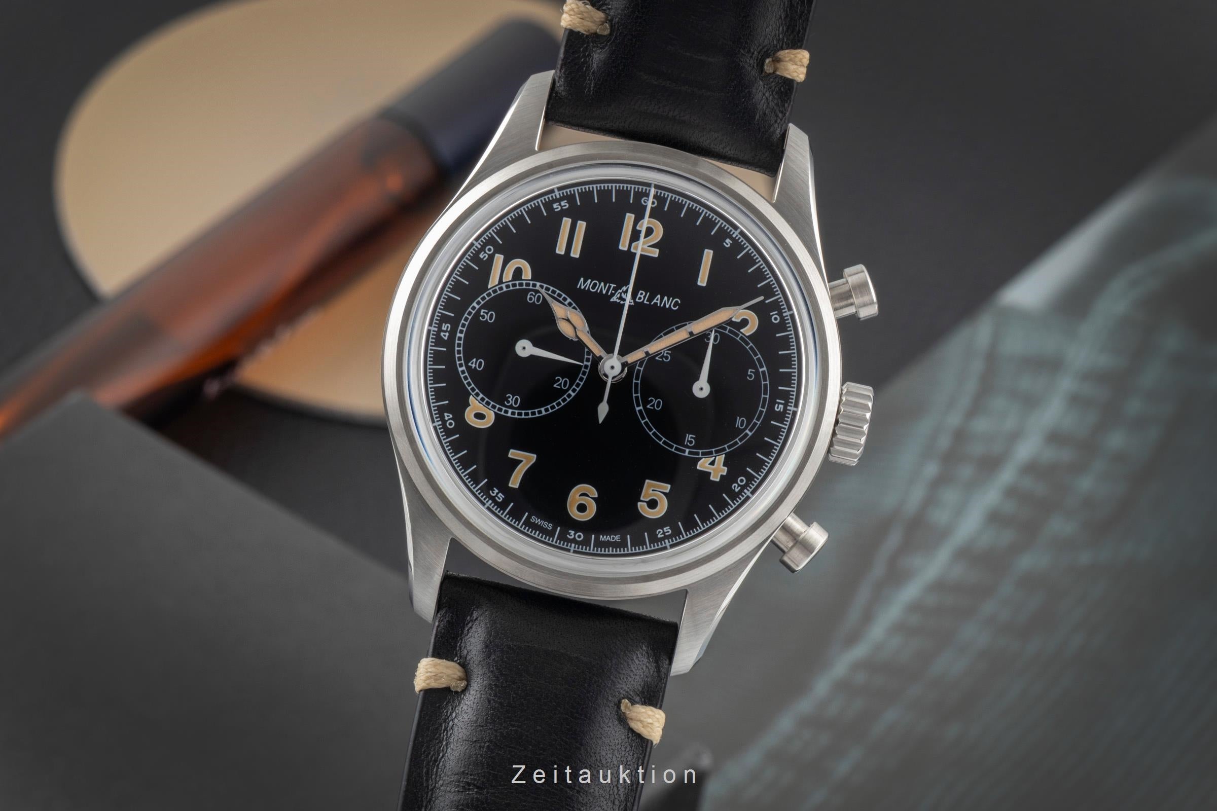 Montblanc 1858 chronograph steel automatic Kal. MB 25.11 Ref