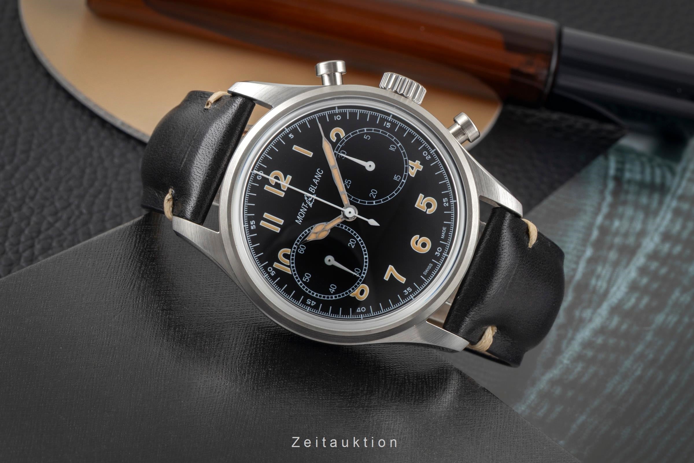 Montblanc 1858 cronógrafo acero automático reloj para caballeros MB117836, 7456  [2604090]