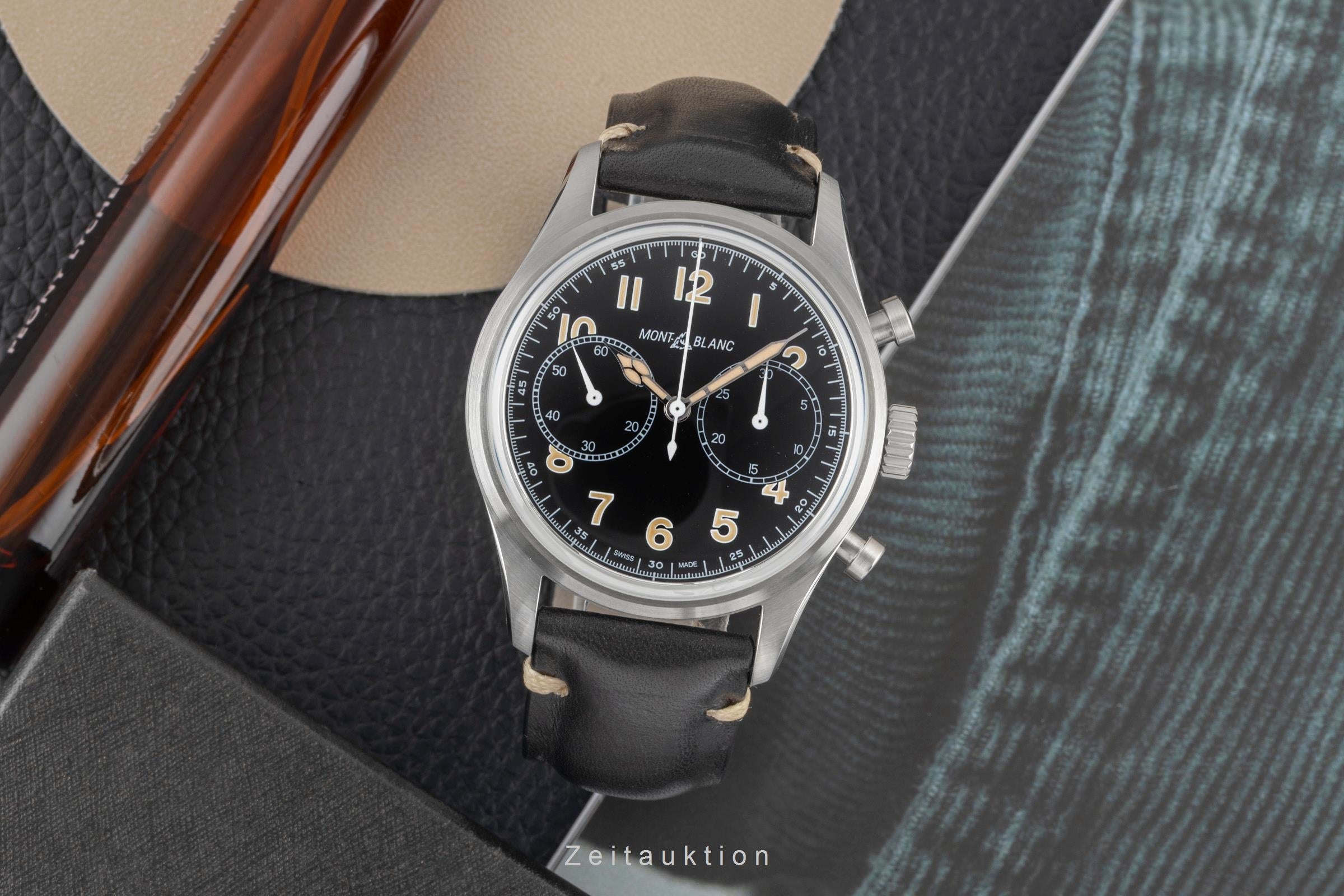 Montblanc 1858 cronógrafo acero automático reloj para caballeros MB117836, 7456  [2604090]
